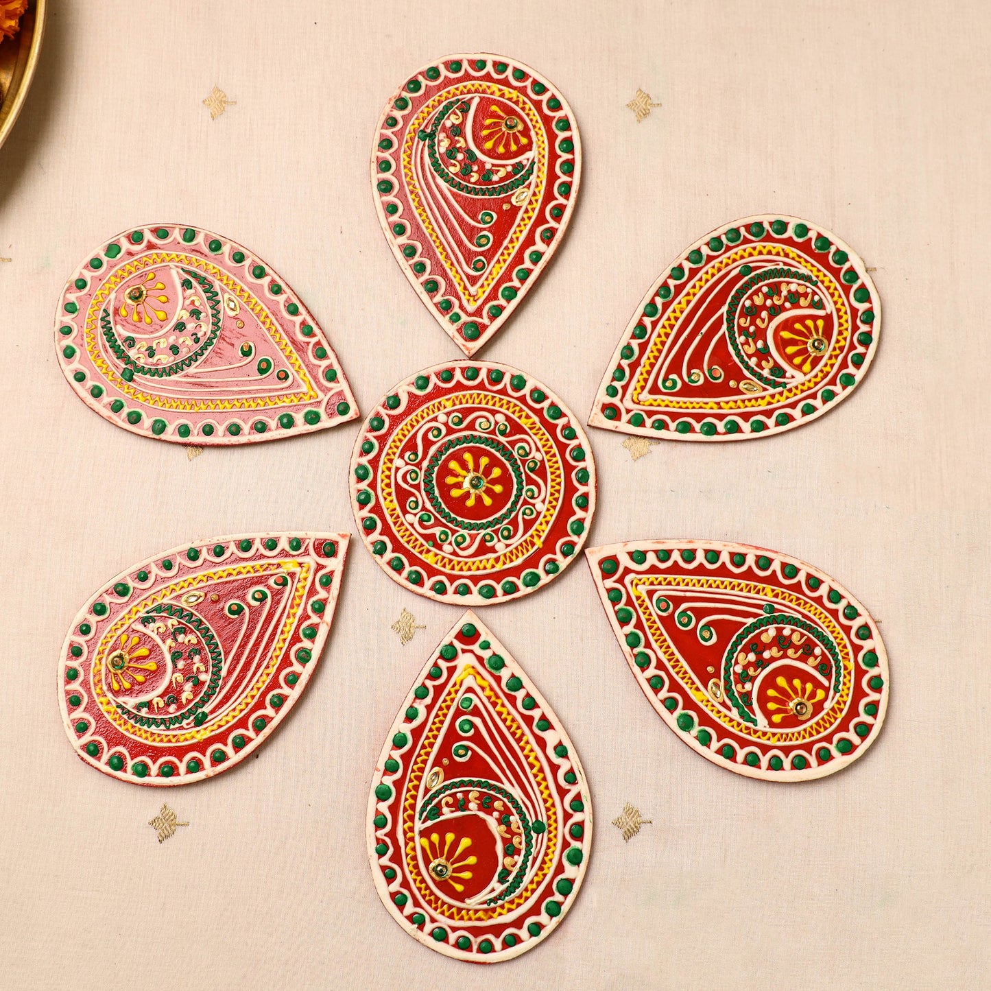 Flower Rangoli - Hand Painted Beadwork Home Decor Items