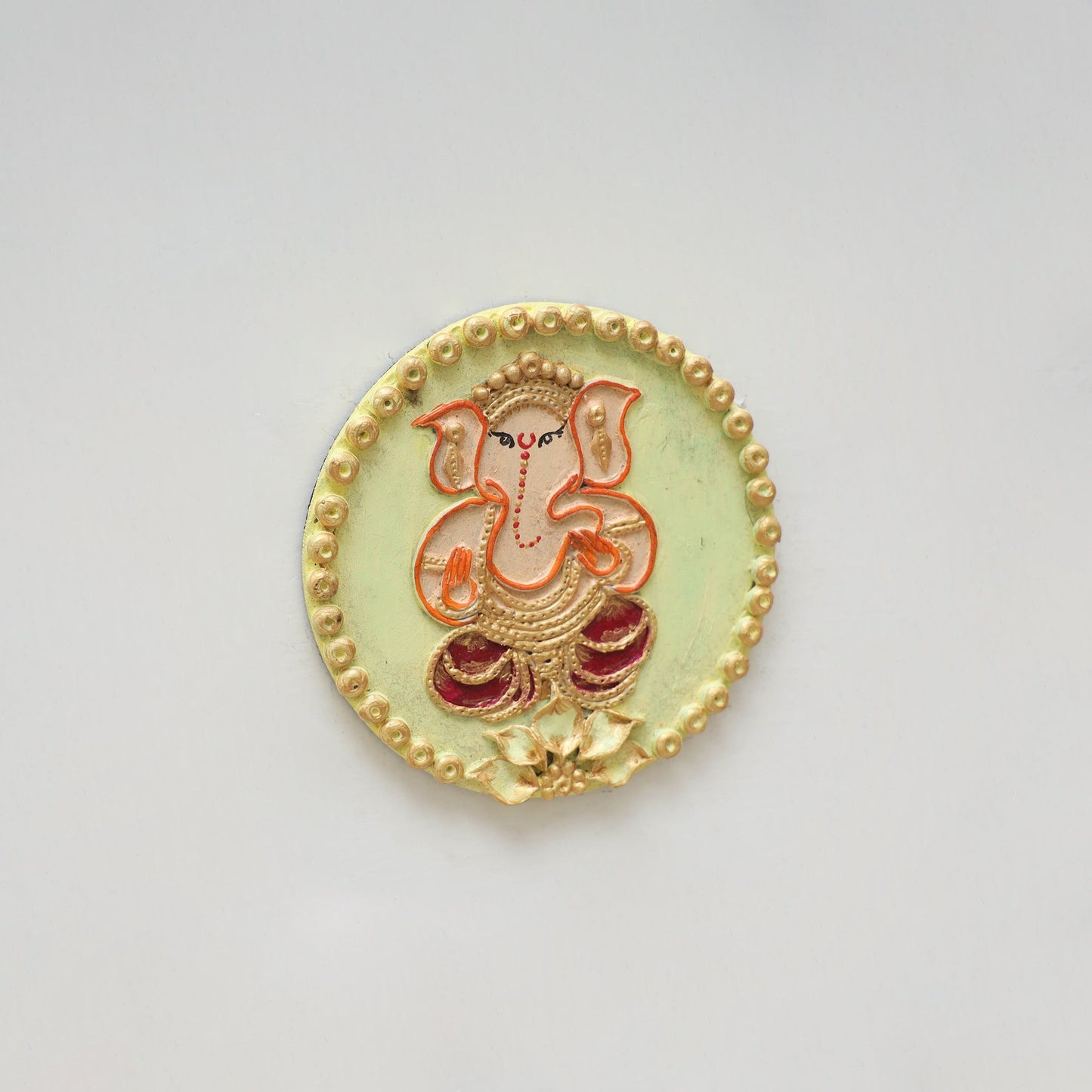 Ganesha - handpainted clay art wall frame 16 - handcrafted