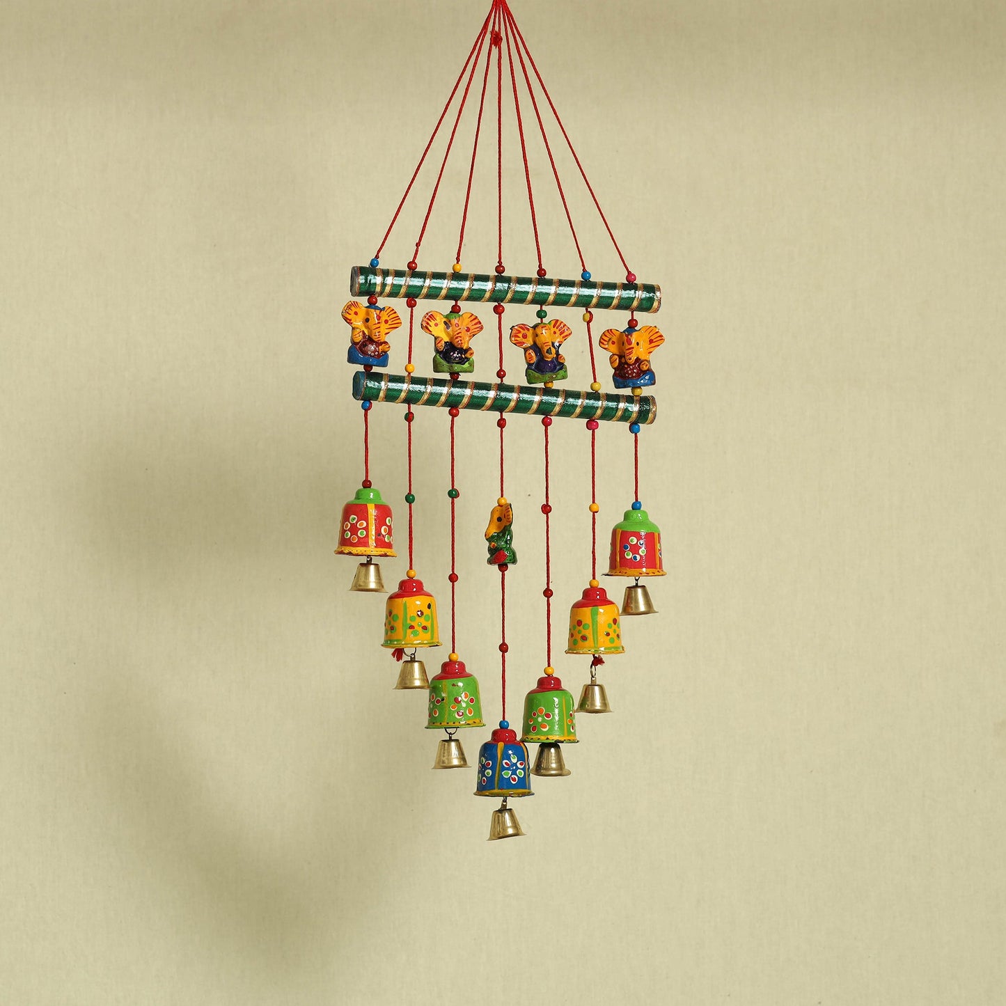 Om - Handpainted Wooden Decorative Bell Hanging
