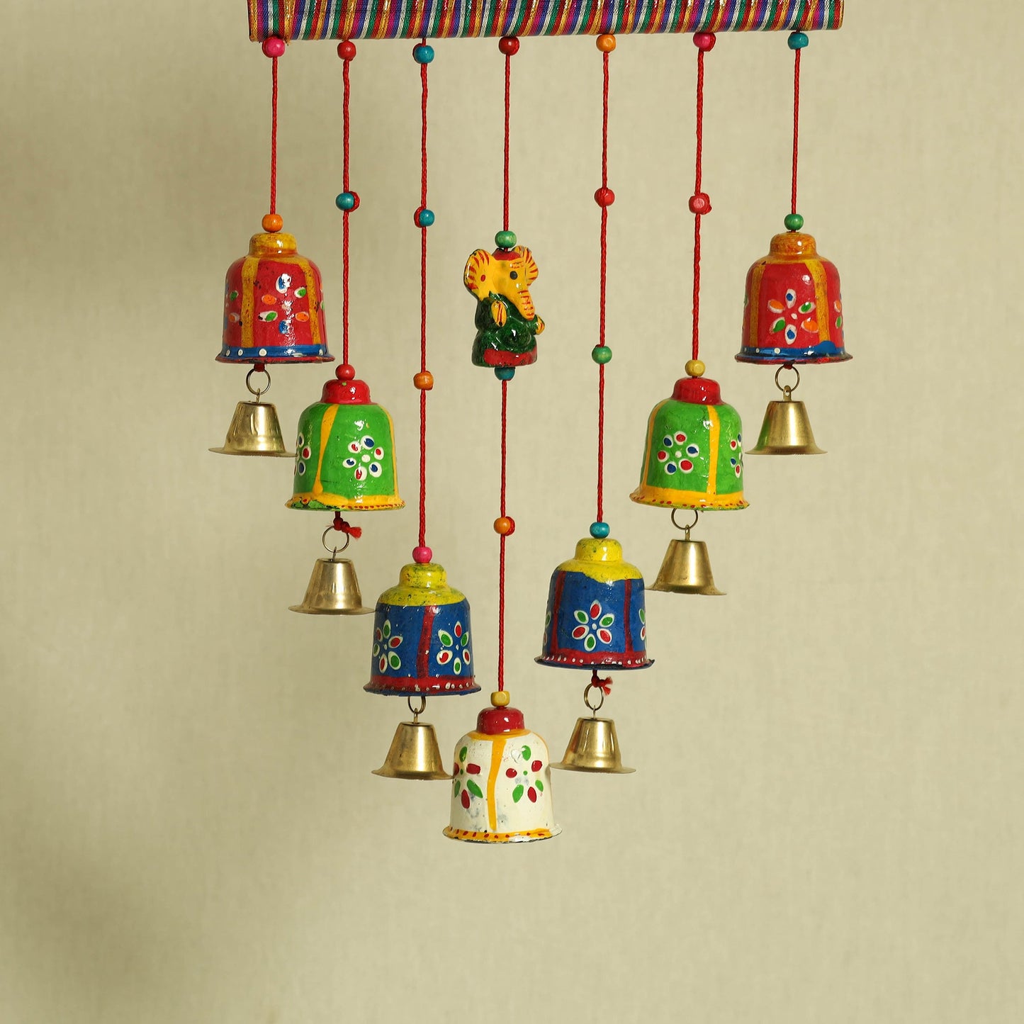 Om - Handpainted Wooden Decorative Bell Hanging