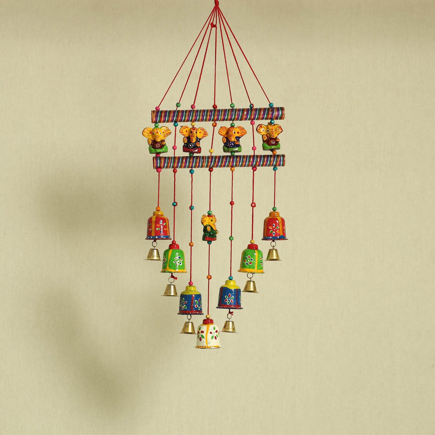 Om - Handpainted Wooden Decorative Bell Hanging