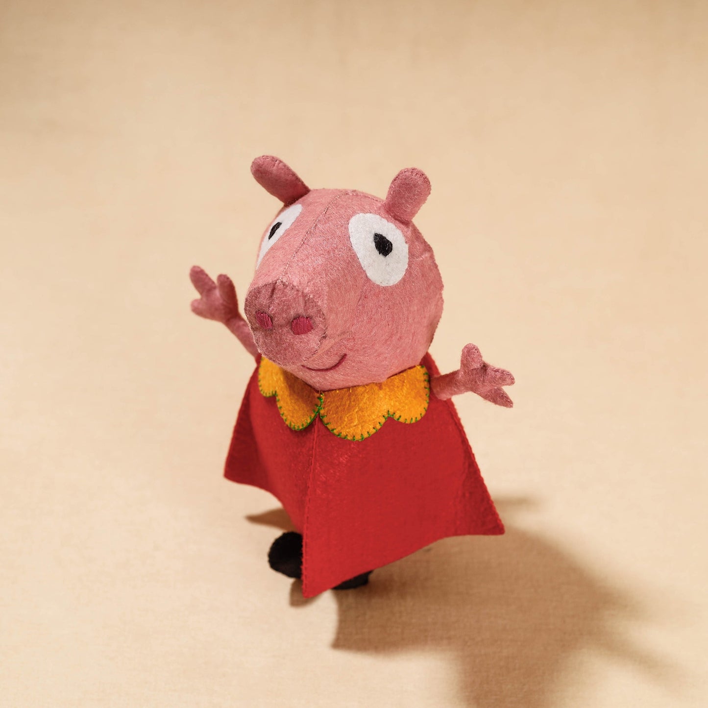 Buy Girl Piggie - Handmade Felt Work Stuffed Soft Toy