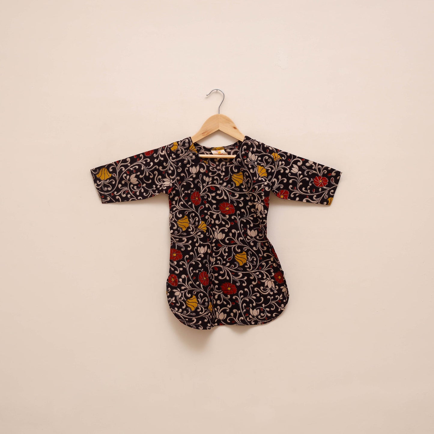 Girls kalamkari pure cotton kurta set (2-4 years) 17