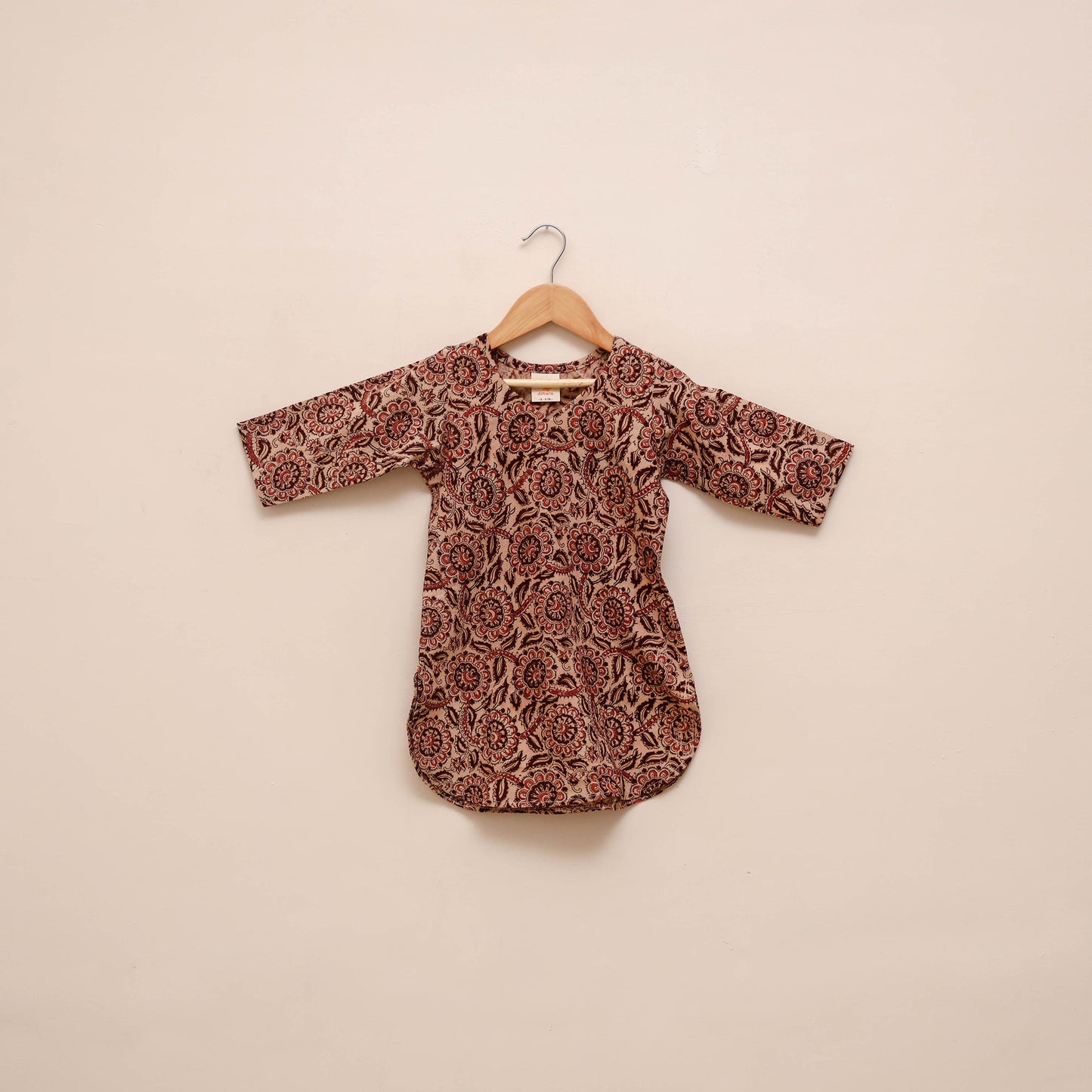 Girls kalamkari pure cotton kurta set (2-6 years) 16