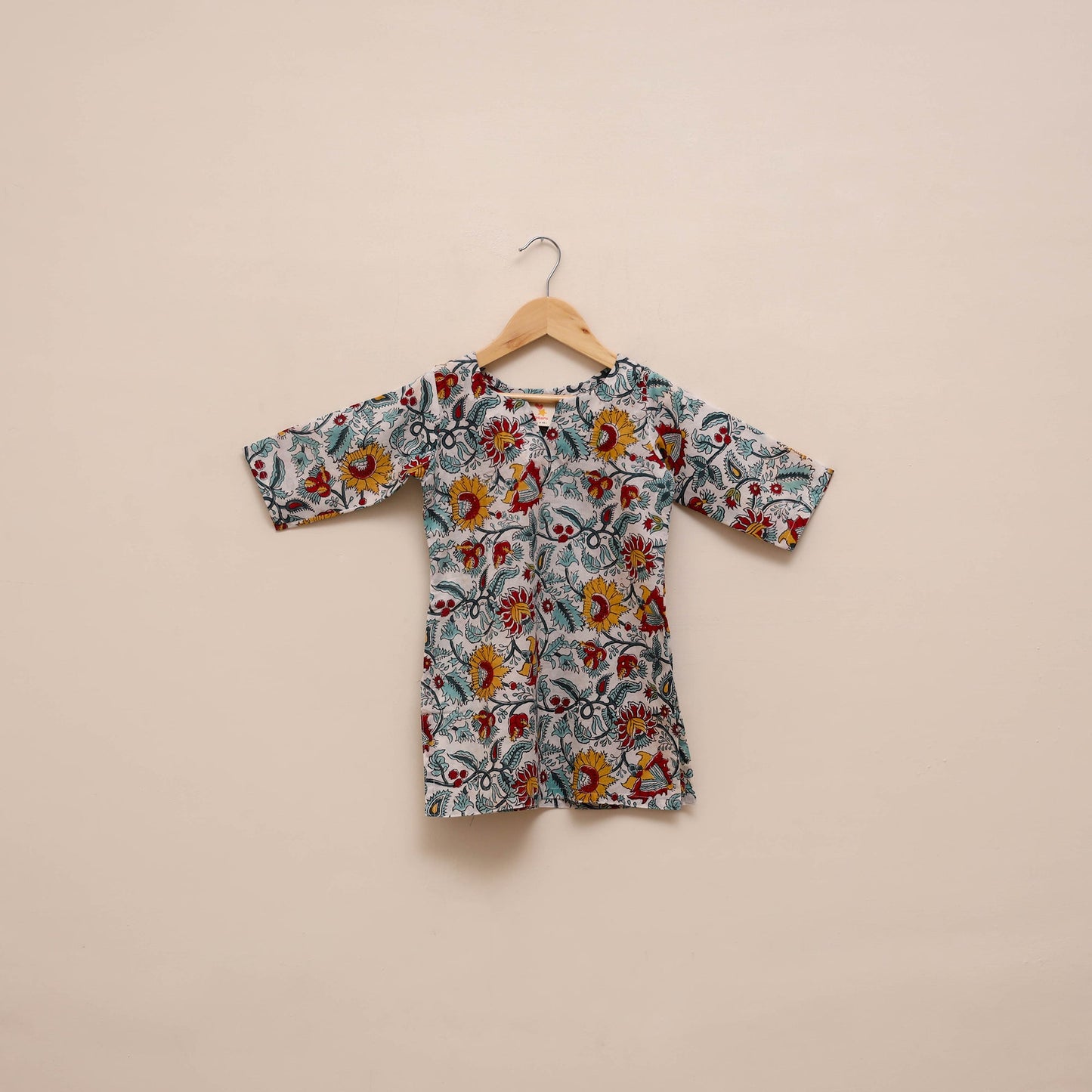 Girls sanganeri pure cotton kurta set (2-6 years) 06