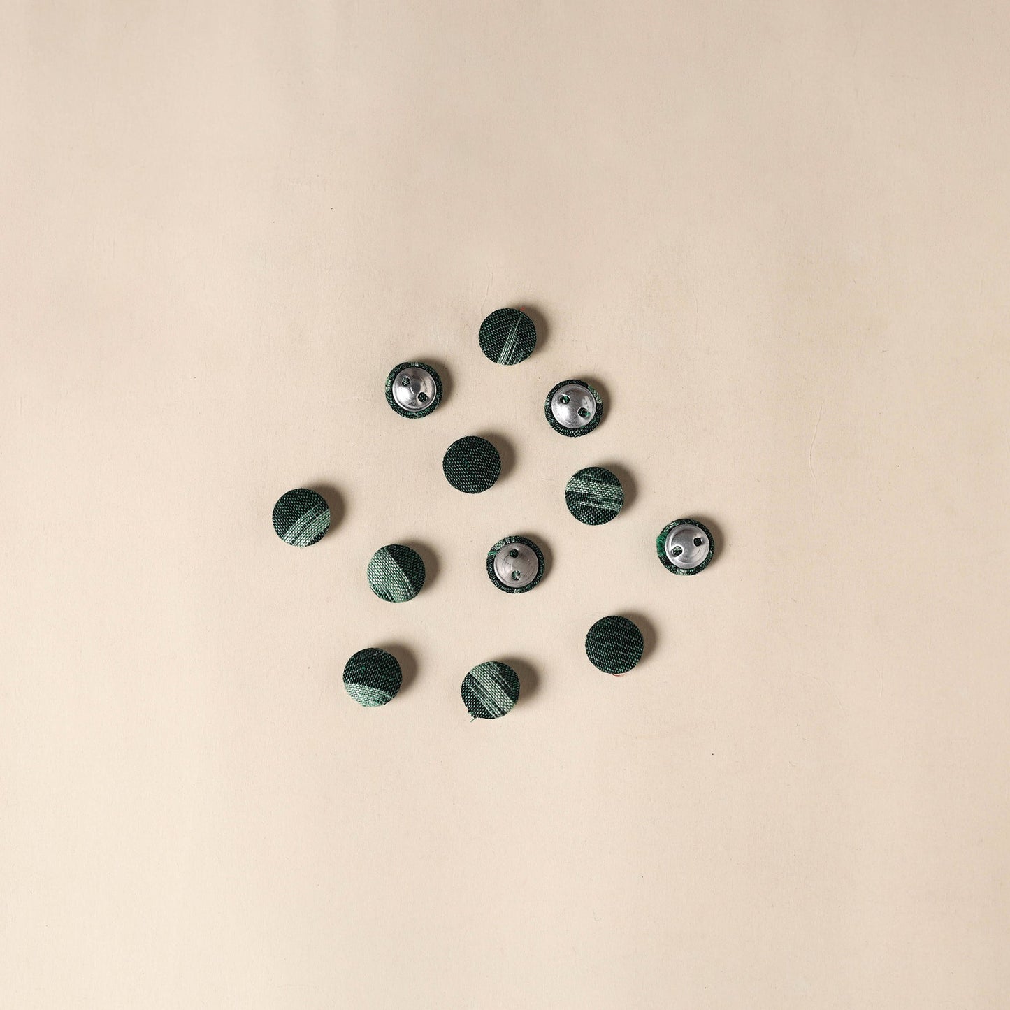 Green Handmade Fabric Button Small at iTokri