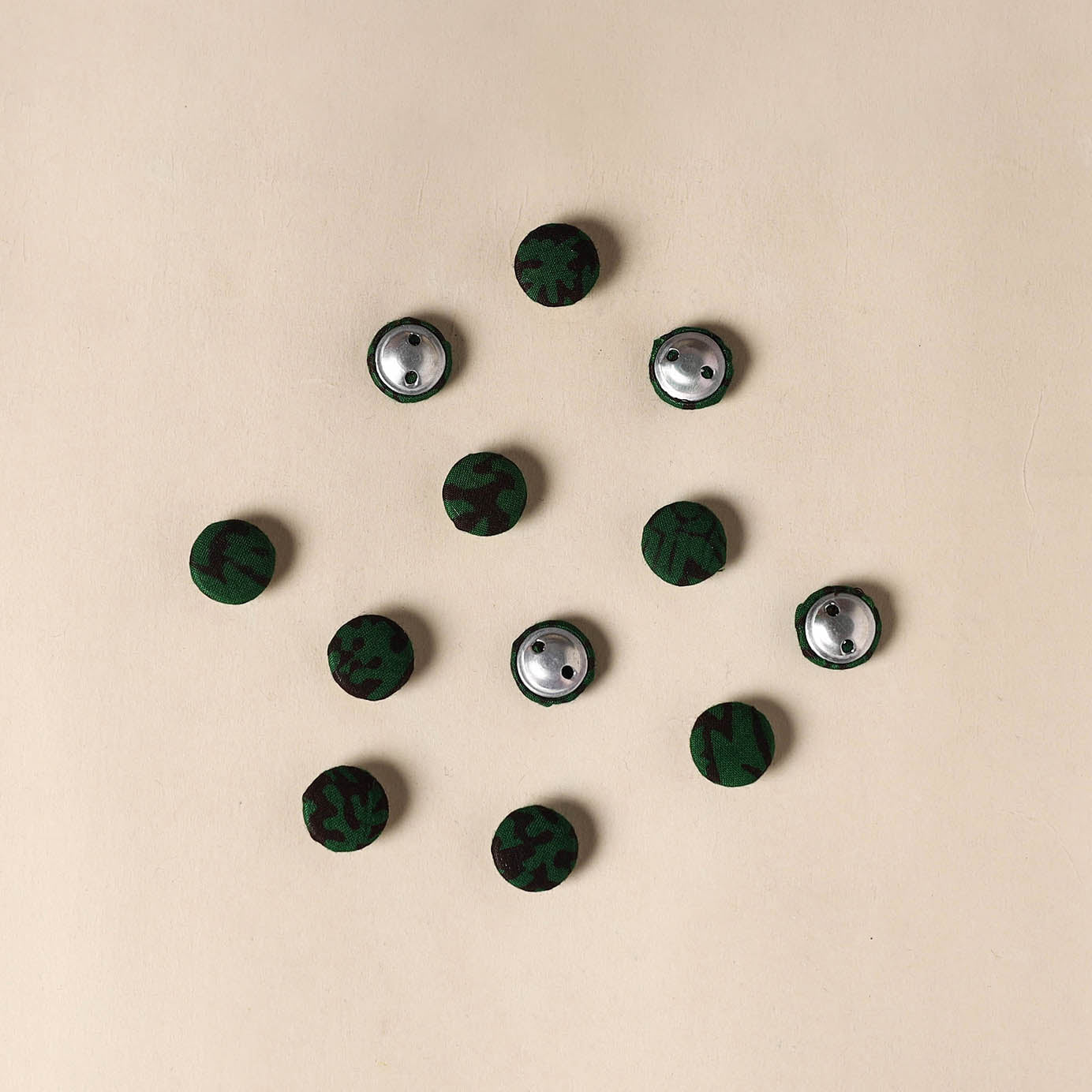 Green Handmade Fabric Button Small at iTokri
