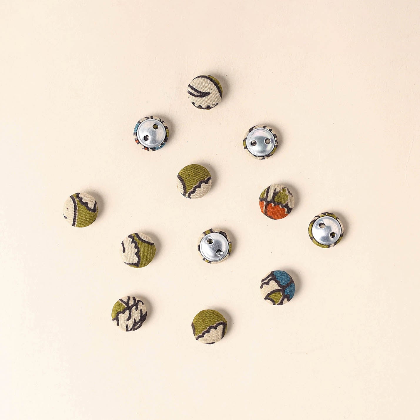 Green Handmade Fabric Button Small at iTokri