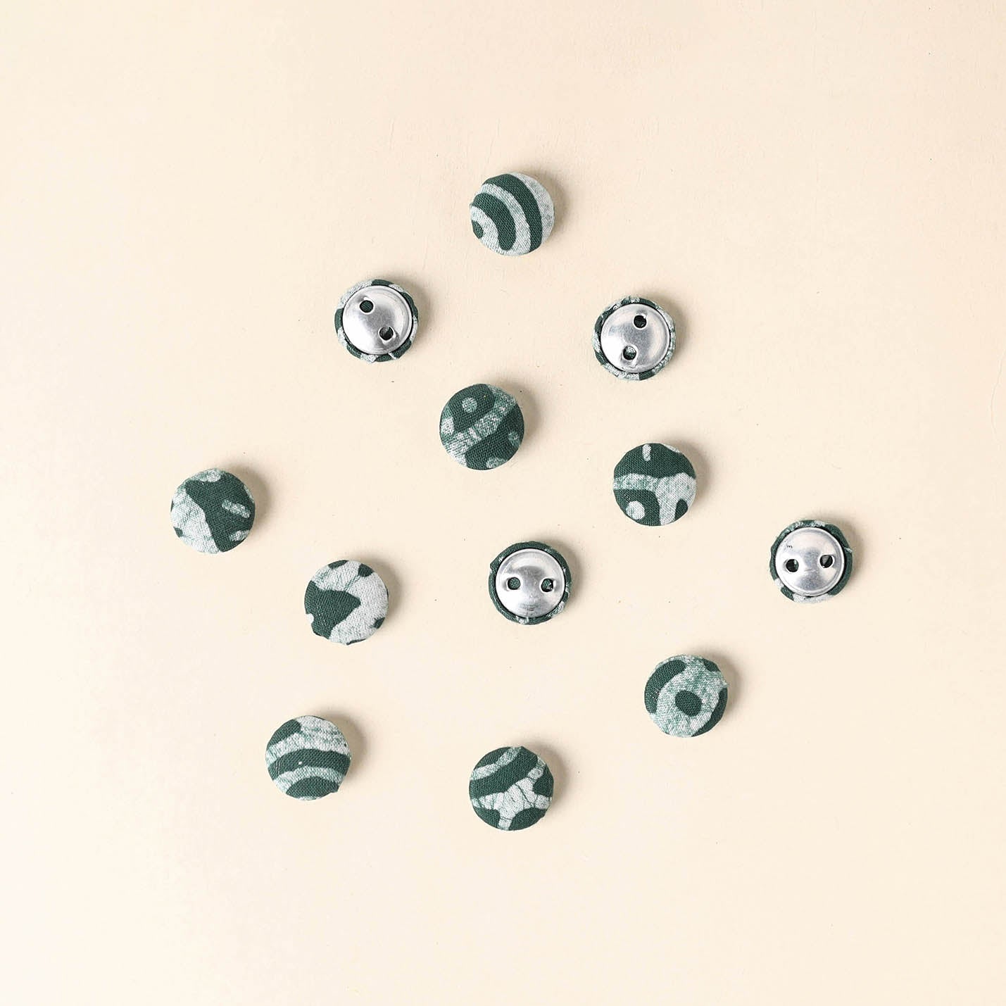 Green Handmade Fabric Button Small at iTokri