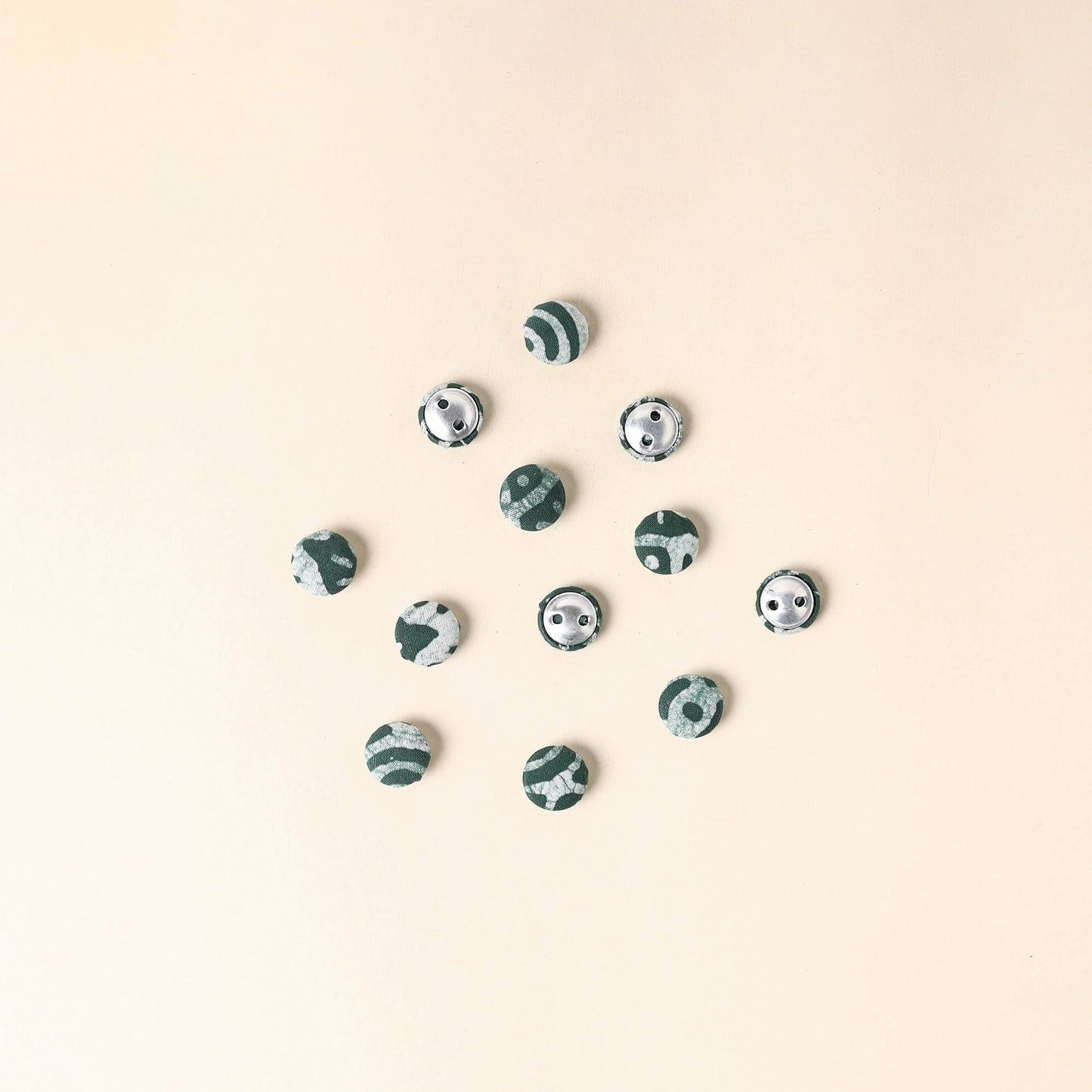 Green Handmade Fabric Button Small at iTokri
