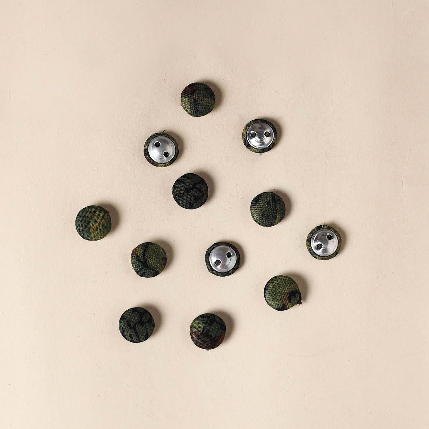 Green Handmade Fabric Button Small at iTokri