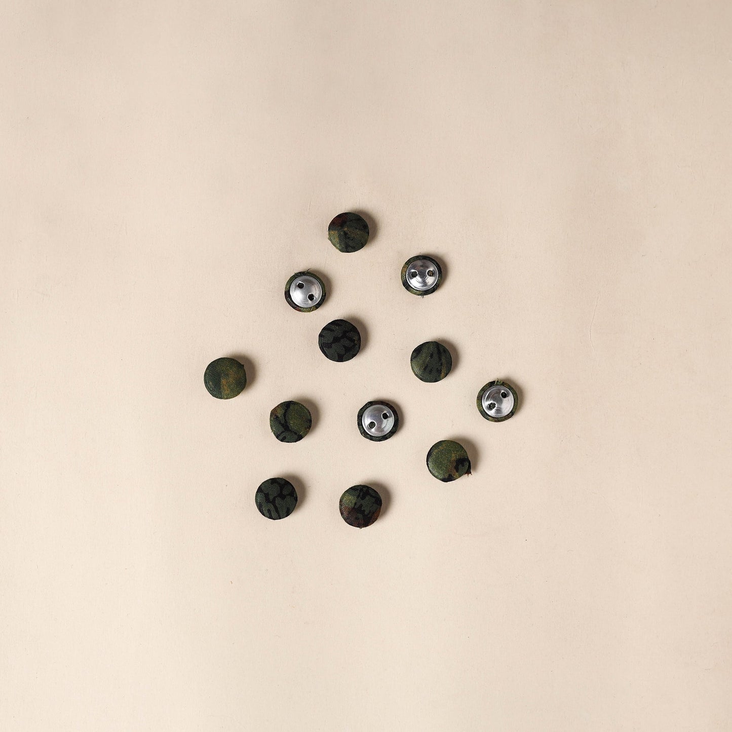 Green Handmade Fabric Button Small at iTokri