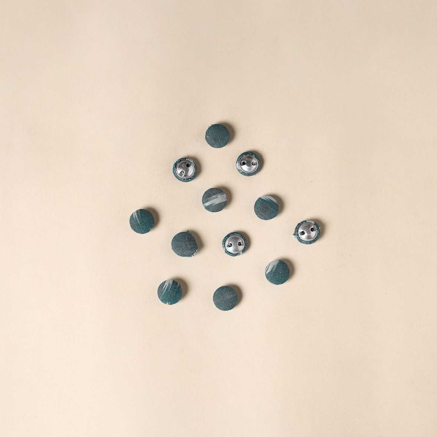 Green - Handmade Fabric Button Small at iTokri