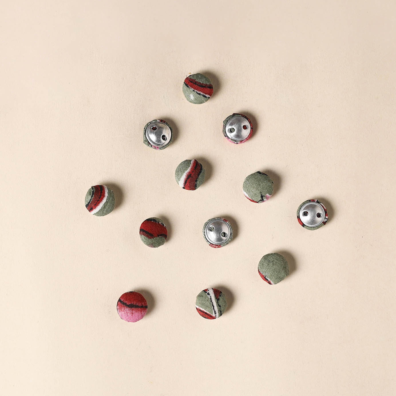 Green Handmade Fabric Button Small at iTokri