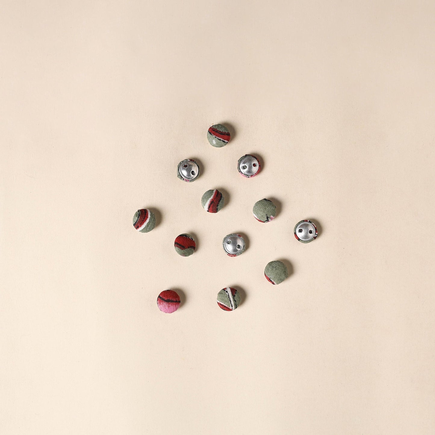 Green Handmade Fabric Button Small at iTokri