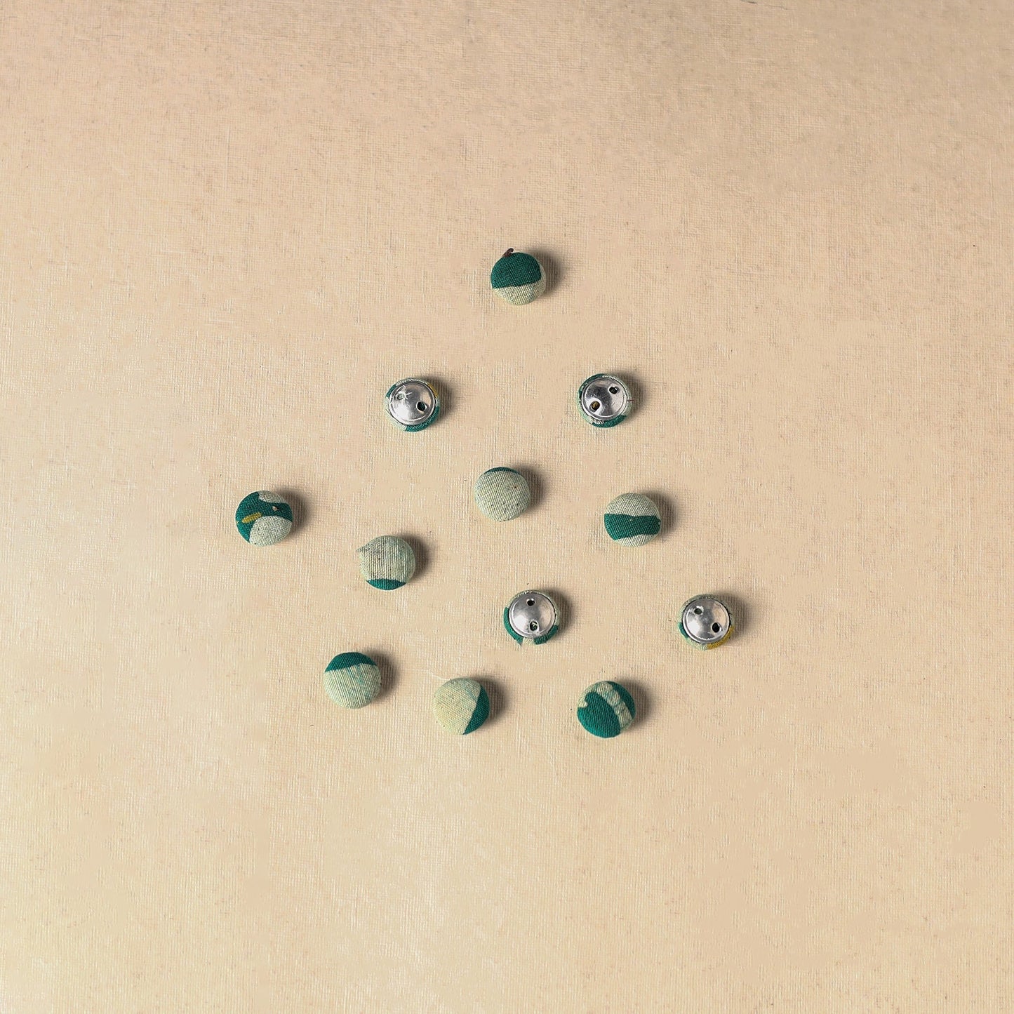 1.5cm handmade fabric small button (set of 12) 15