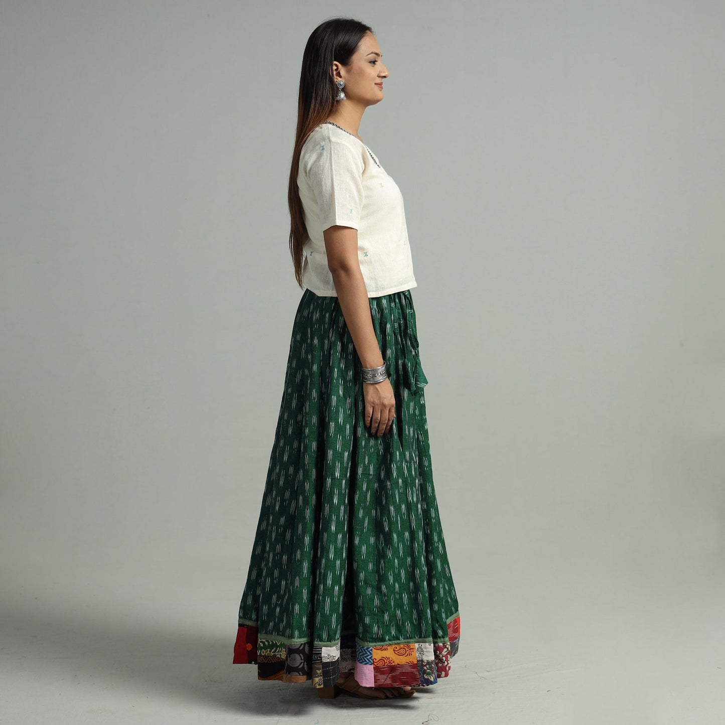 Buy 24 Kali Cotton Pochampally Ikat Skirt