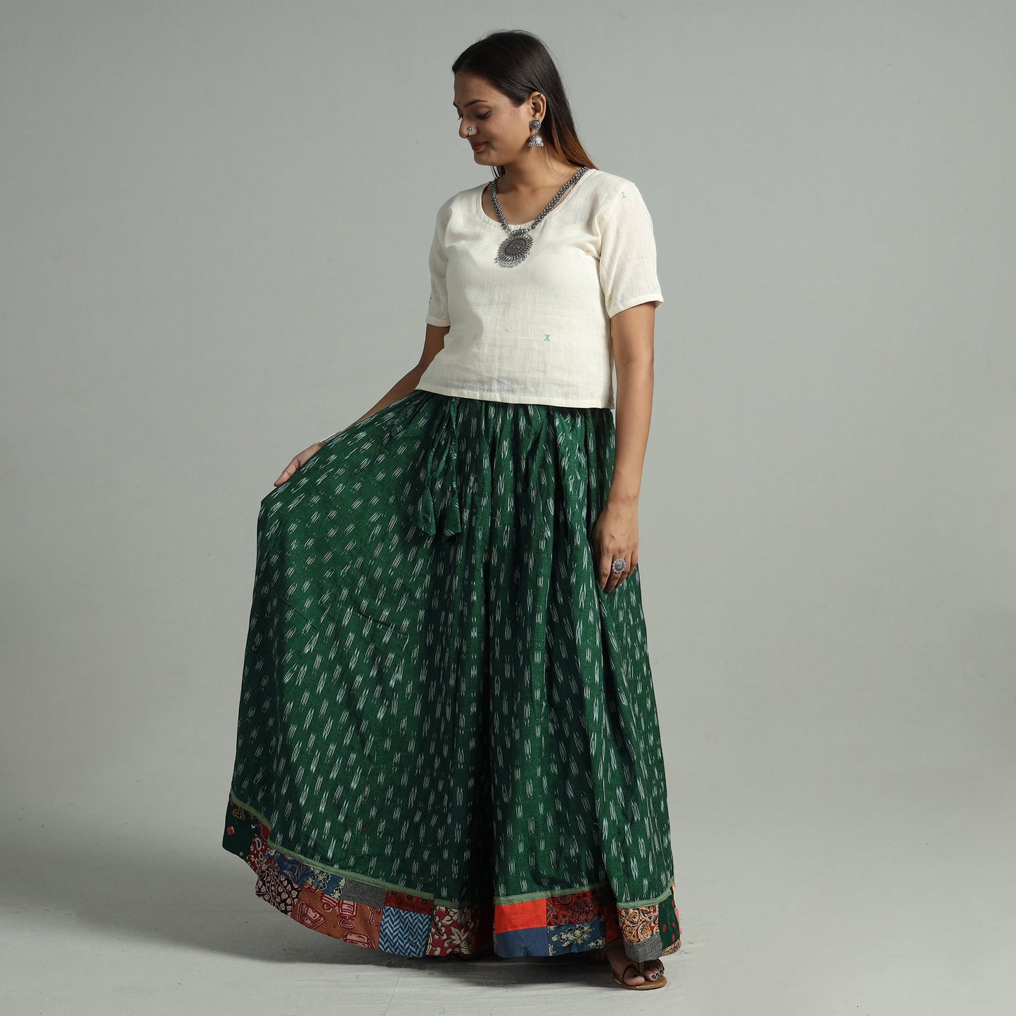 Buy 24 Kali Cotton Pochampally Ikat Skirt