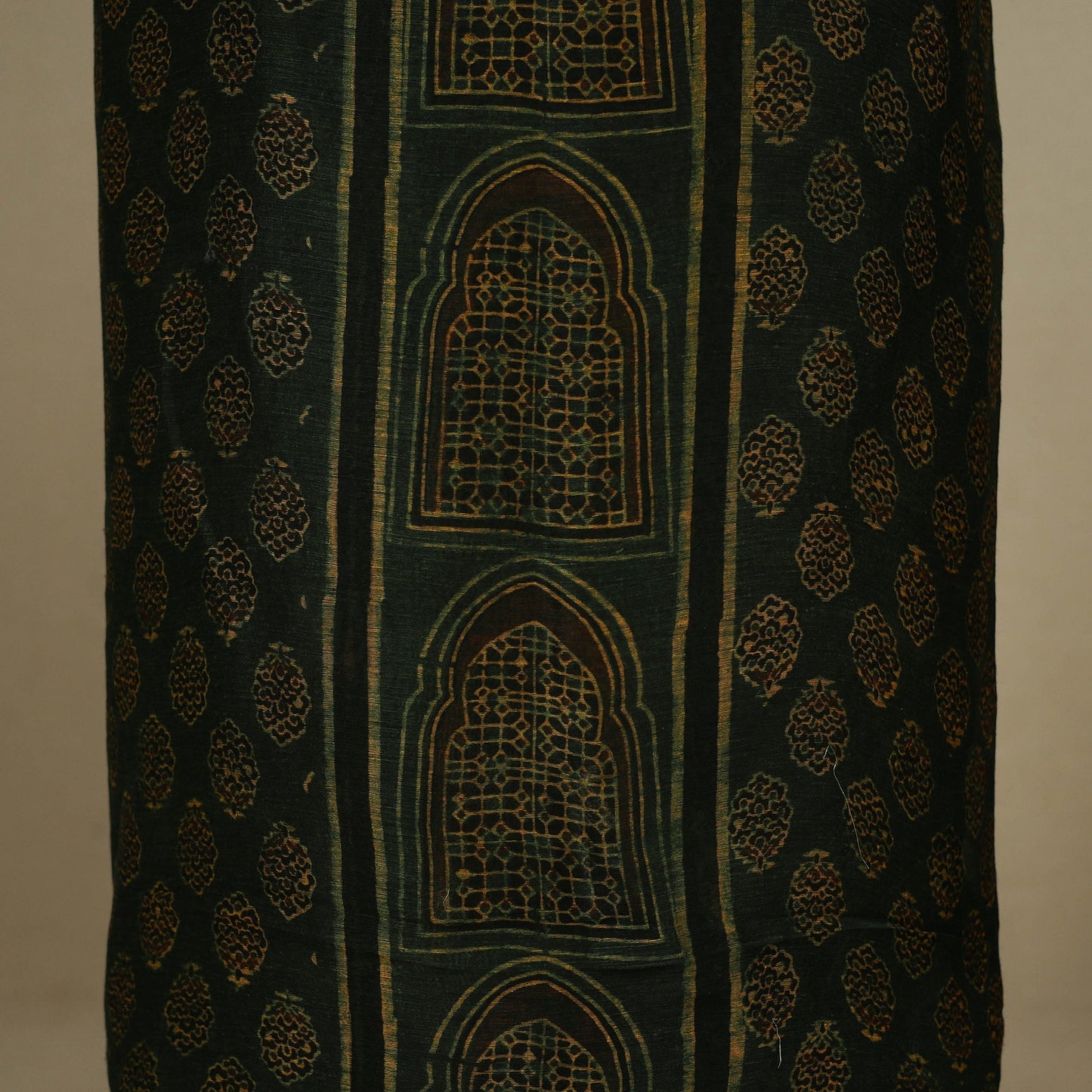 Green - 2pc Block Print Natural Dyed Unstitched Ajrakh Dress Material