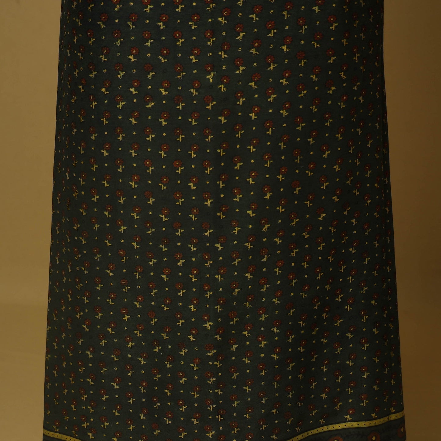 Green - 2pc natural dyed printed unstitched dress material