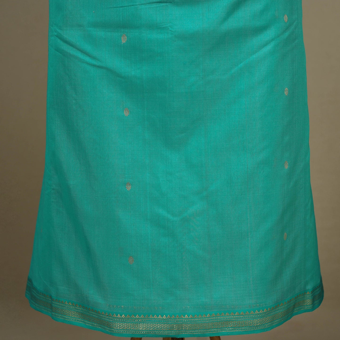 Green - 3pc Handloom Nakshi Zari Unstitched Chanderi Silk Dress Material