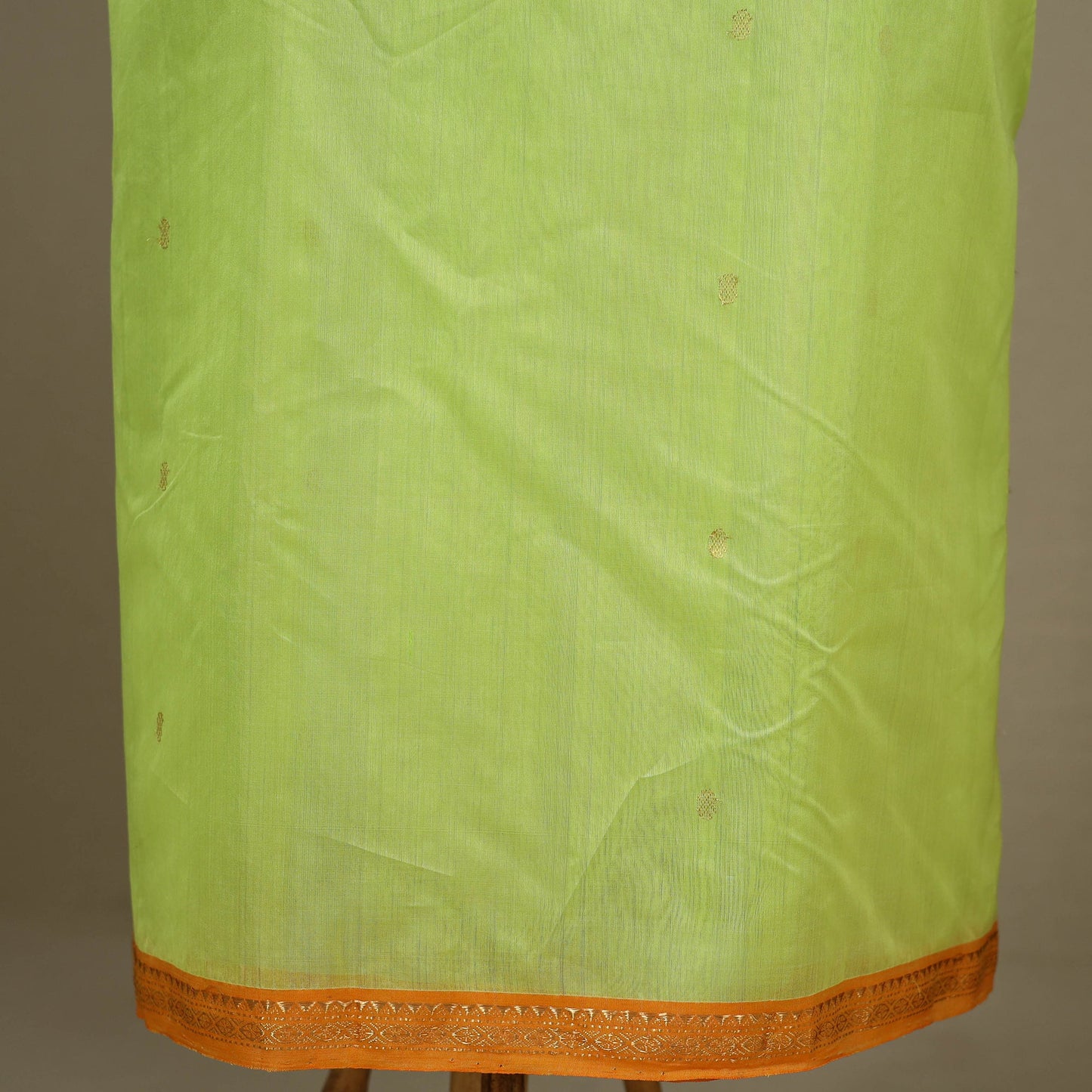 Green - 3pc Handloom Nakshi Zari Unstitched Chanderi Silk Dress Material