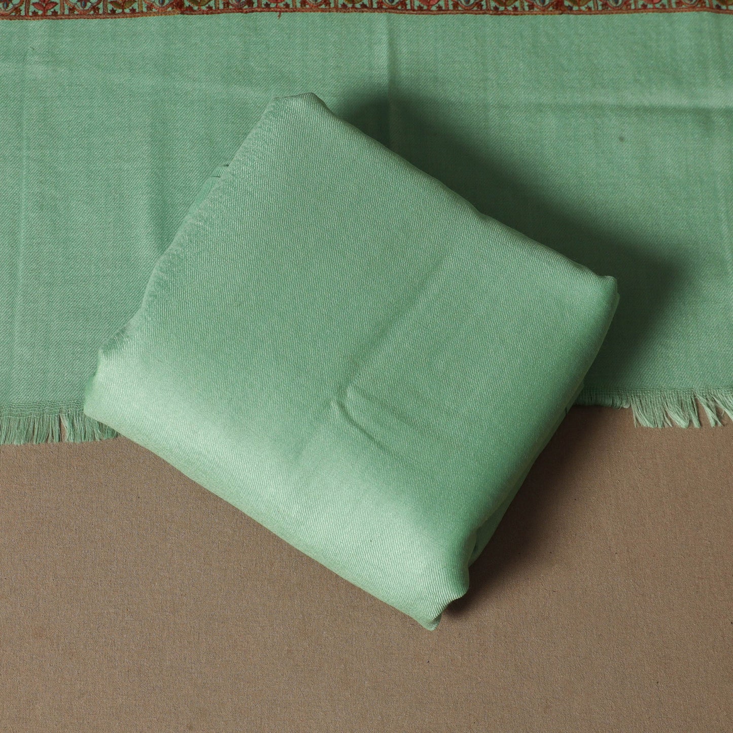 Green - 3pc heavy hand embroidered work merino wool