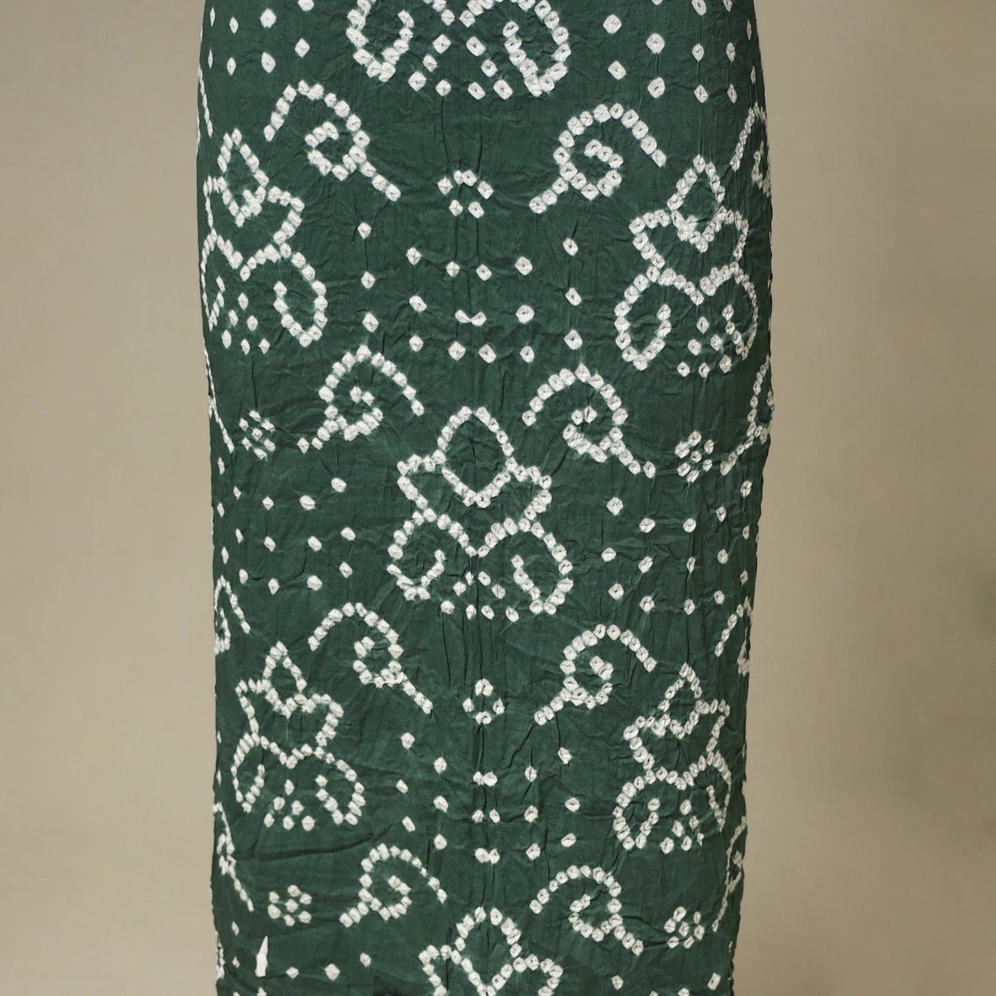 Green - 3pc kutch tie-dye satin cotton unstitched bandhani