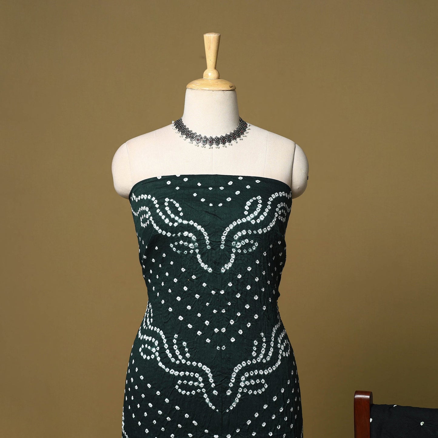 3pc kutch tie-dye satin cotton unstitched bandhani dress