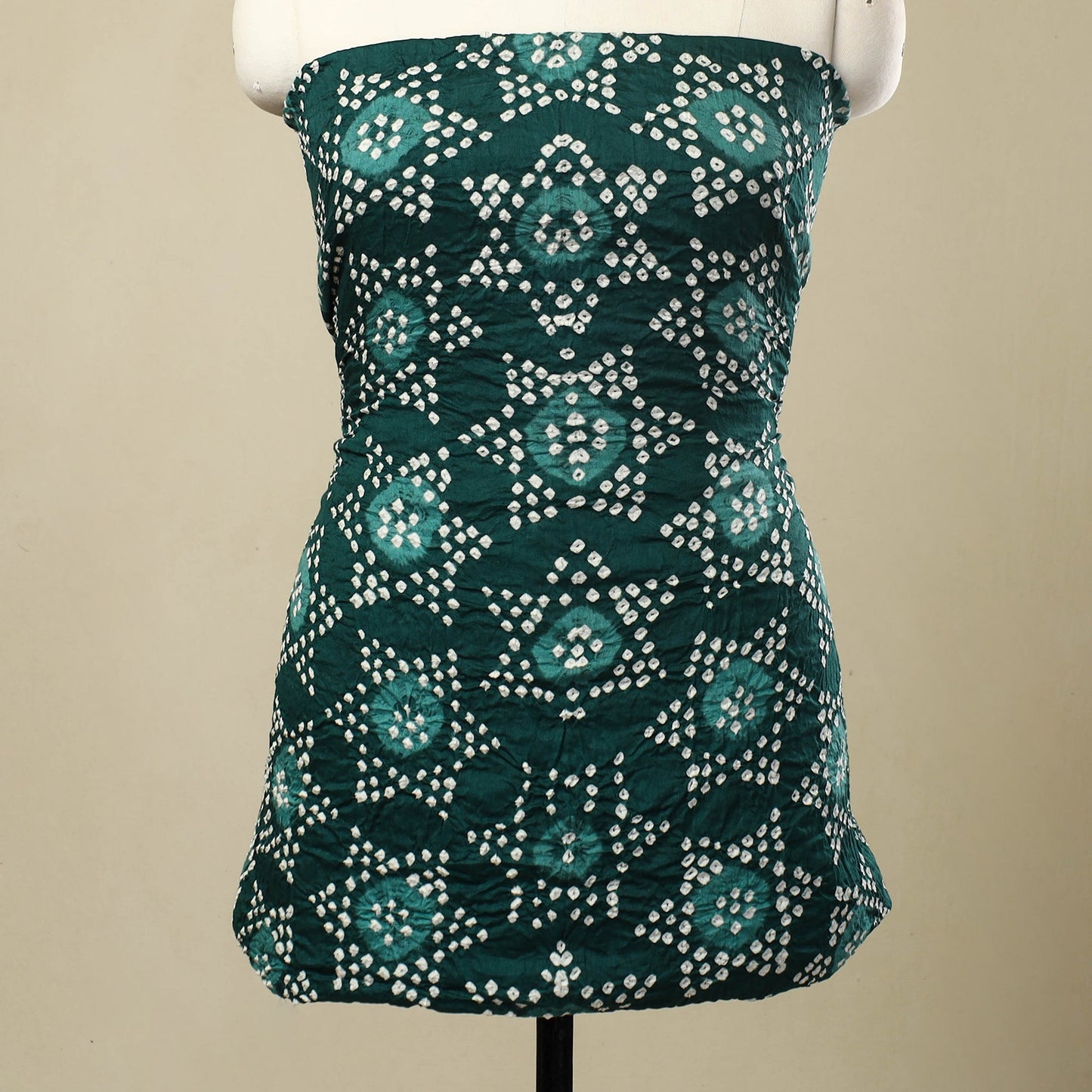 Buy 3pc Tie & Dye Satin Cotton Bandhani Dress Material