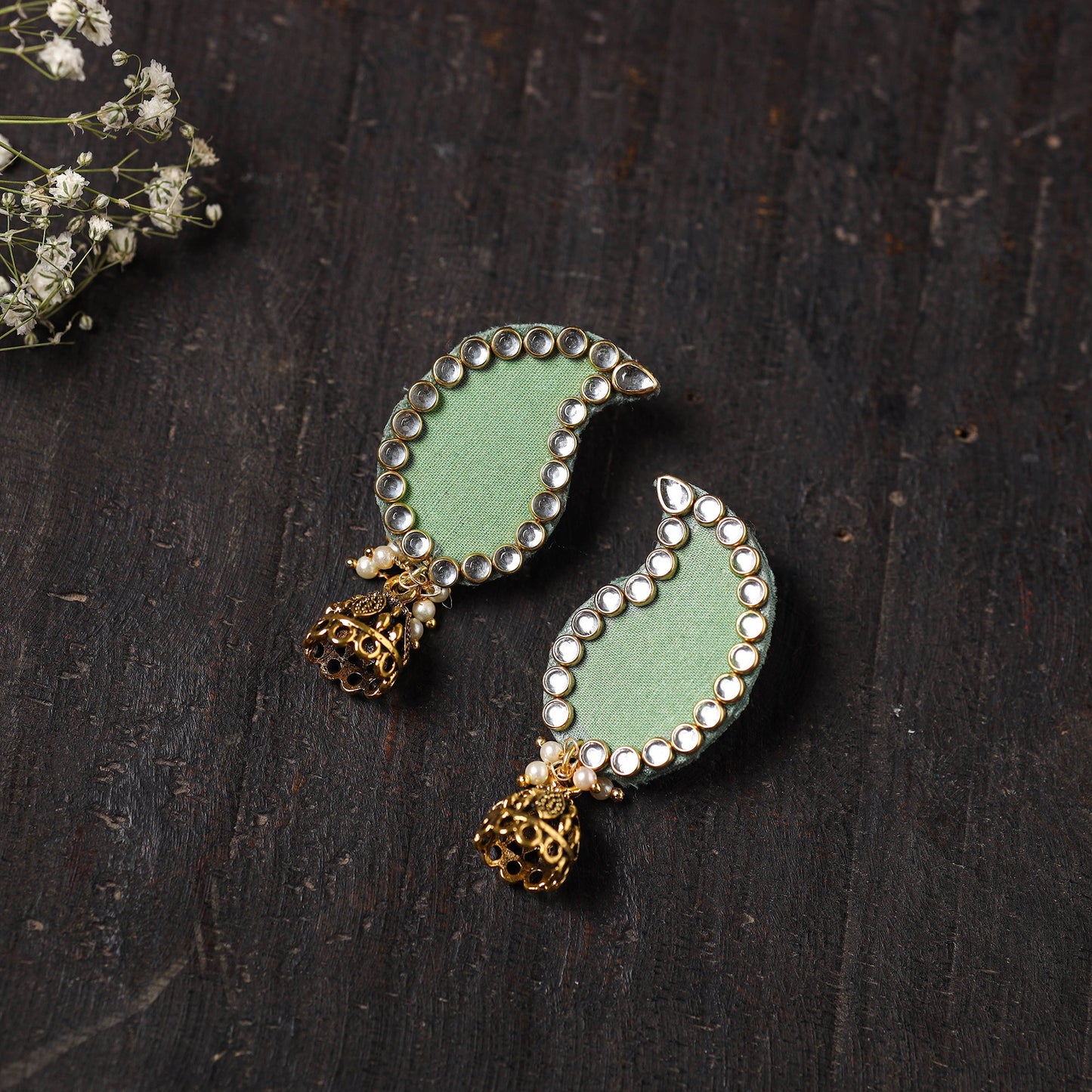 Buy Aarohi Stone Work Fabart Earrings