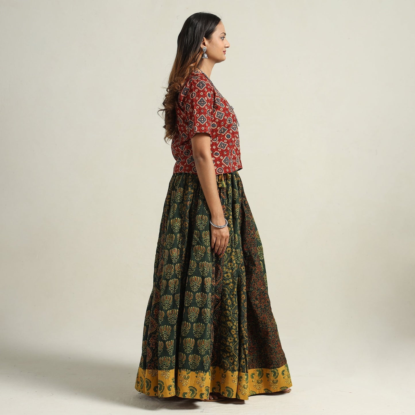 Ajrakh Patchwork Skirt