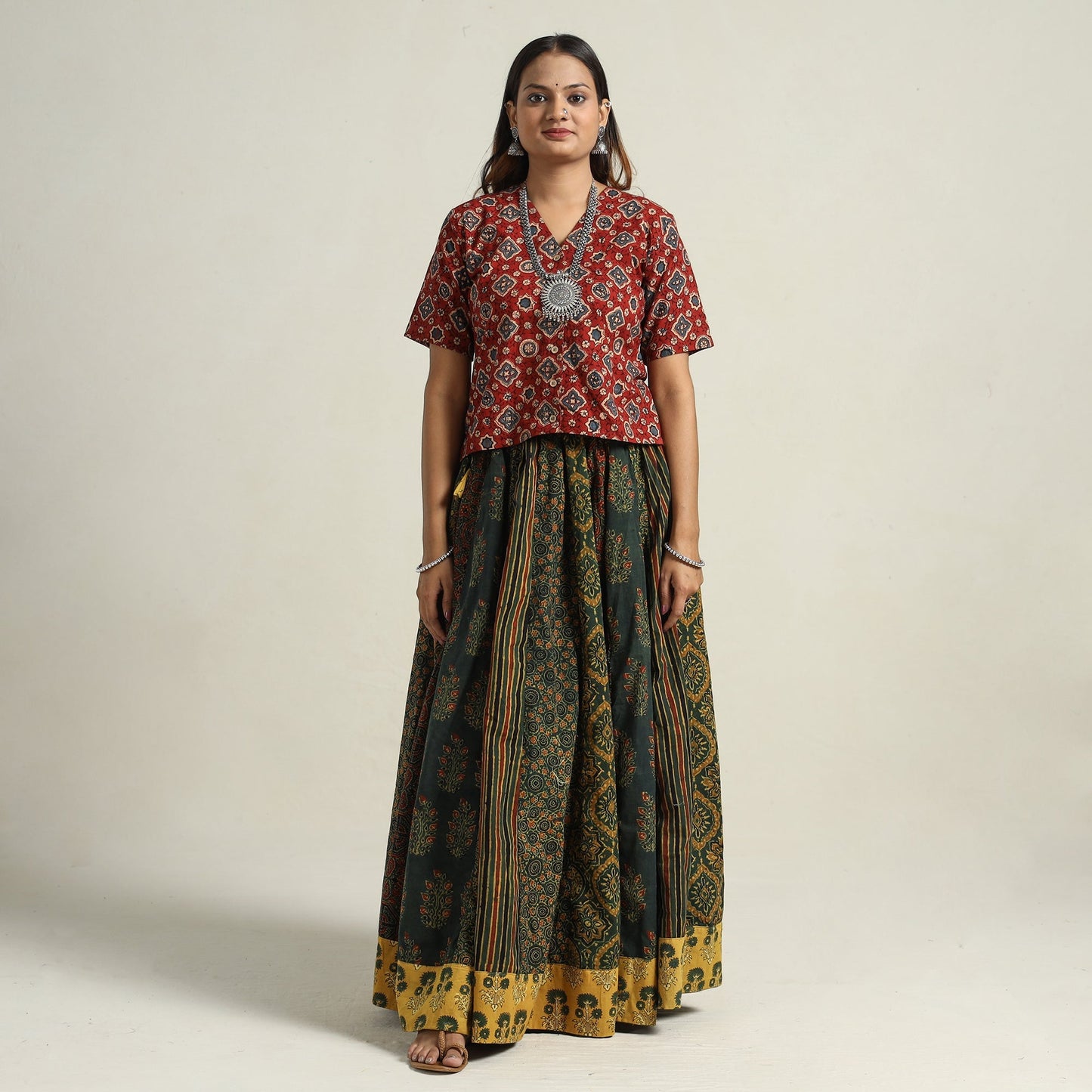 Ajrakh Patchwork Skirt