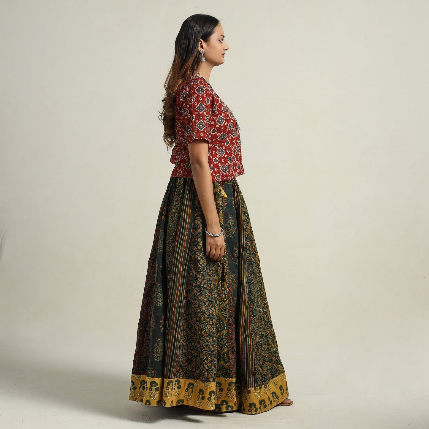 Ajrakh Patchwork Skirt