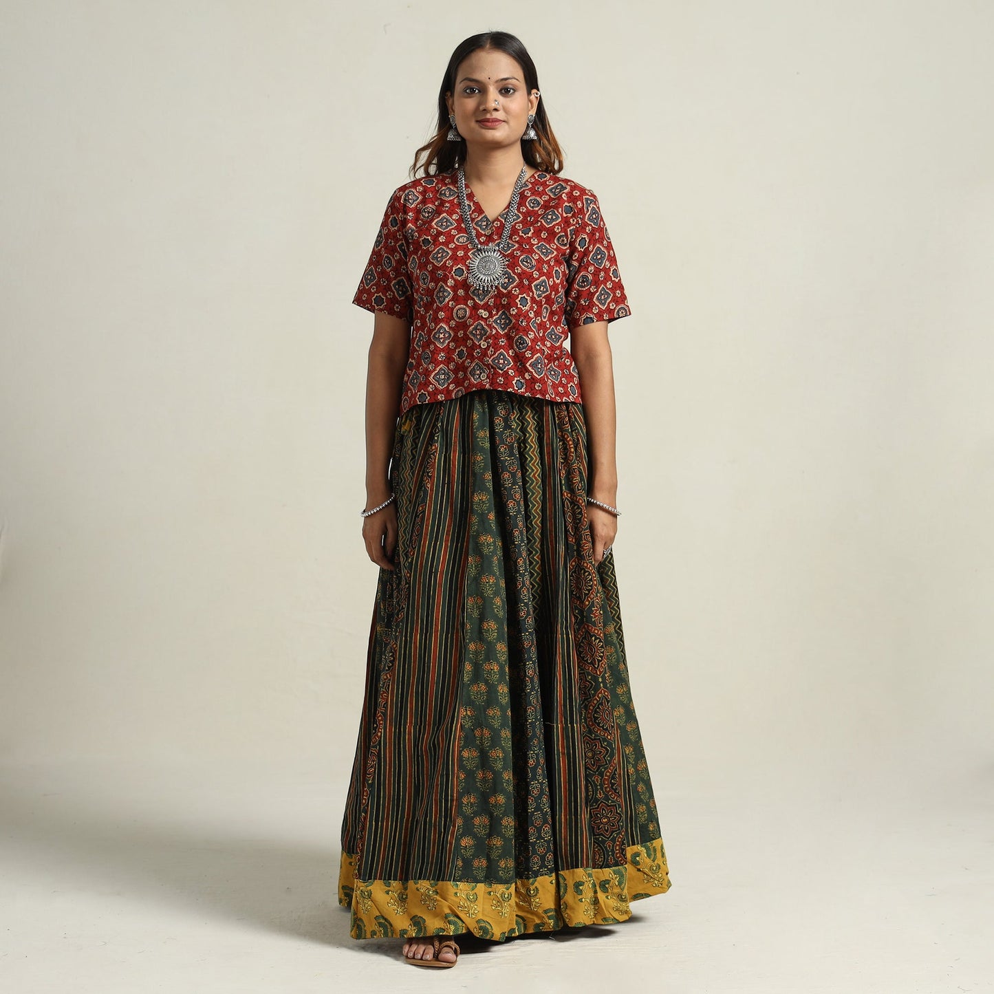 Ajrakh Patchwork Skirt