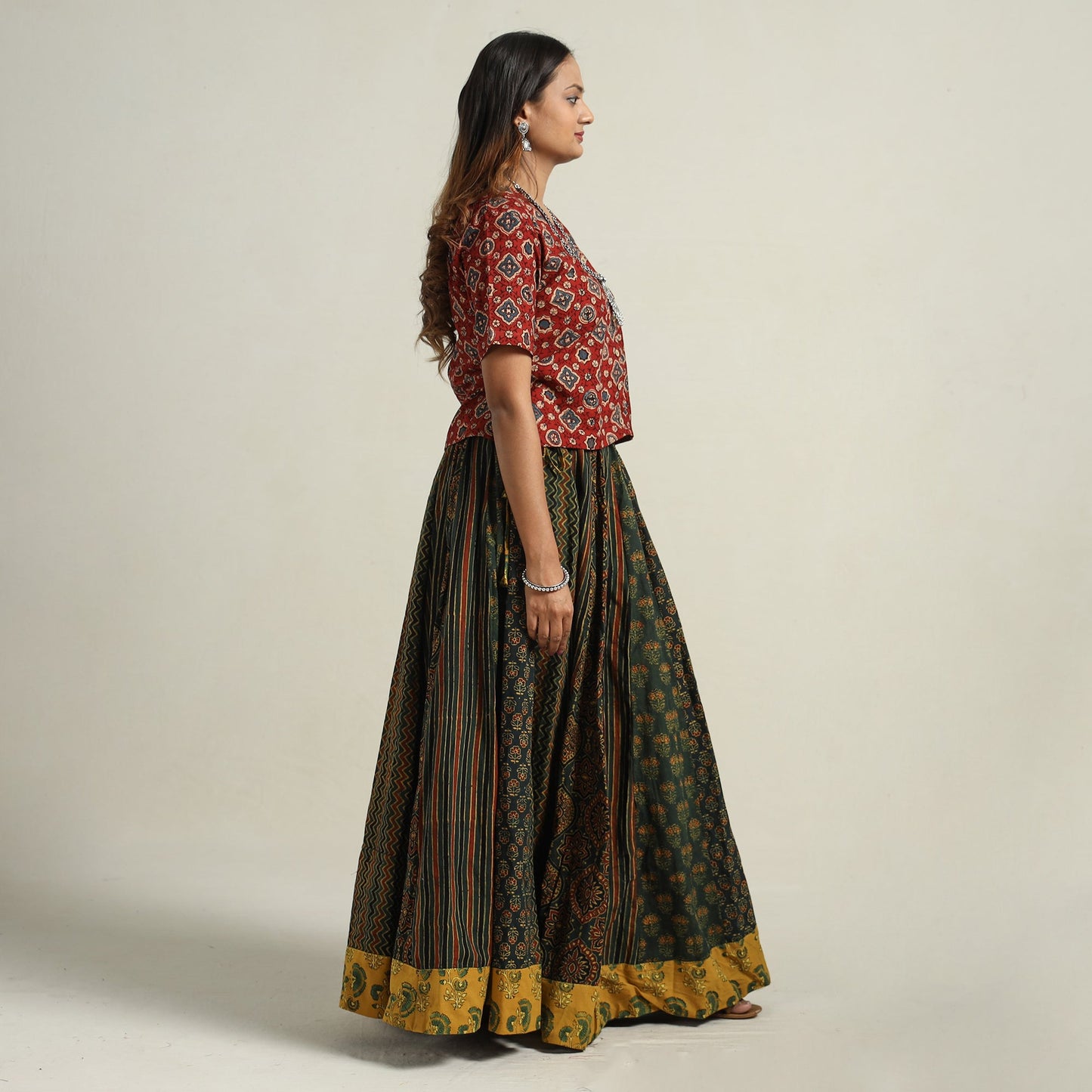 Ajrakh Patchwork Skirt
