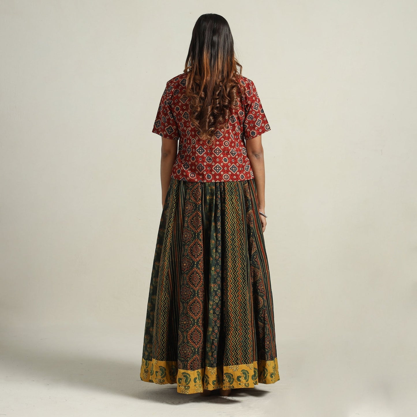 Ajrakh Patchwork Skirt