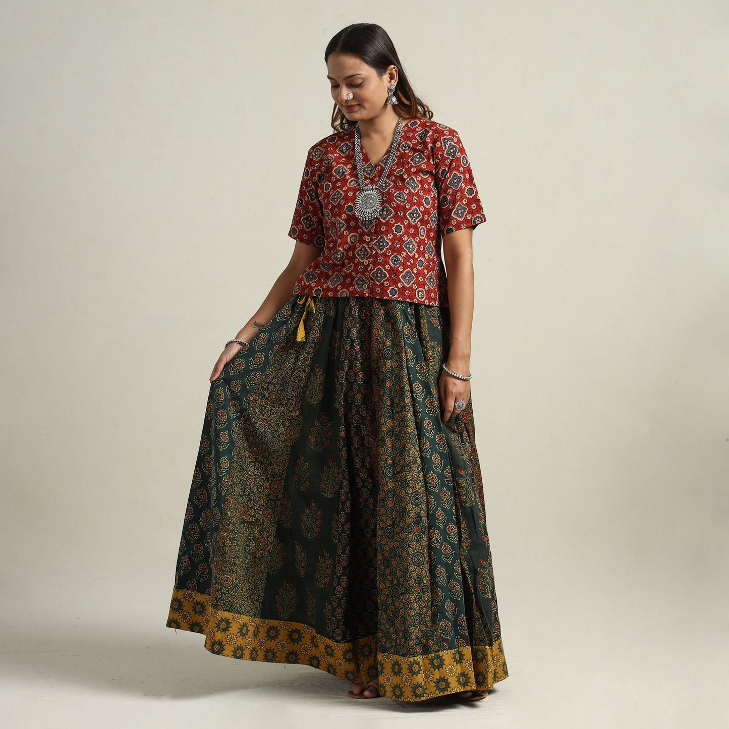 Ajrakh Patchwork Skirt