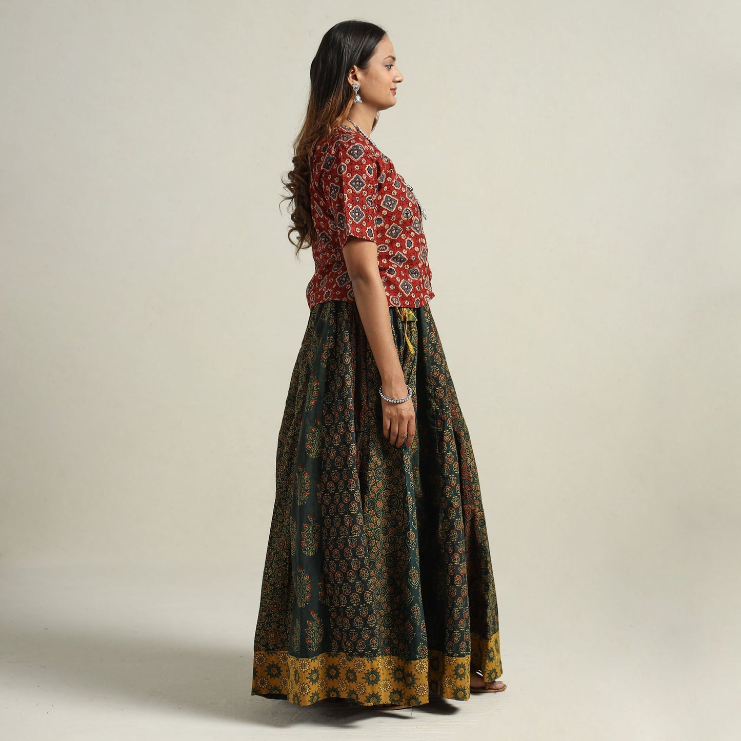 Ajrakh Patchwork Skirt