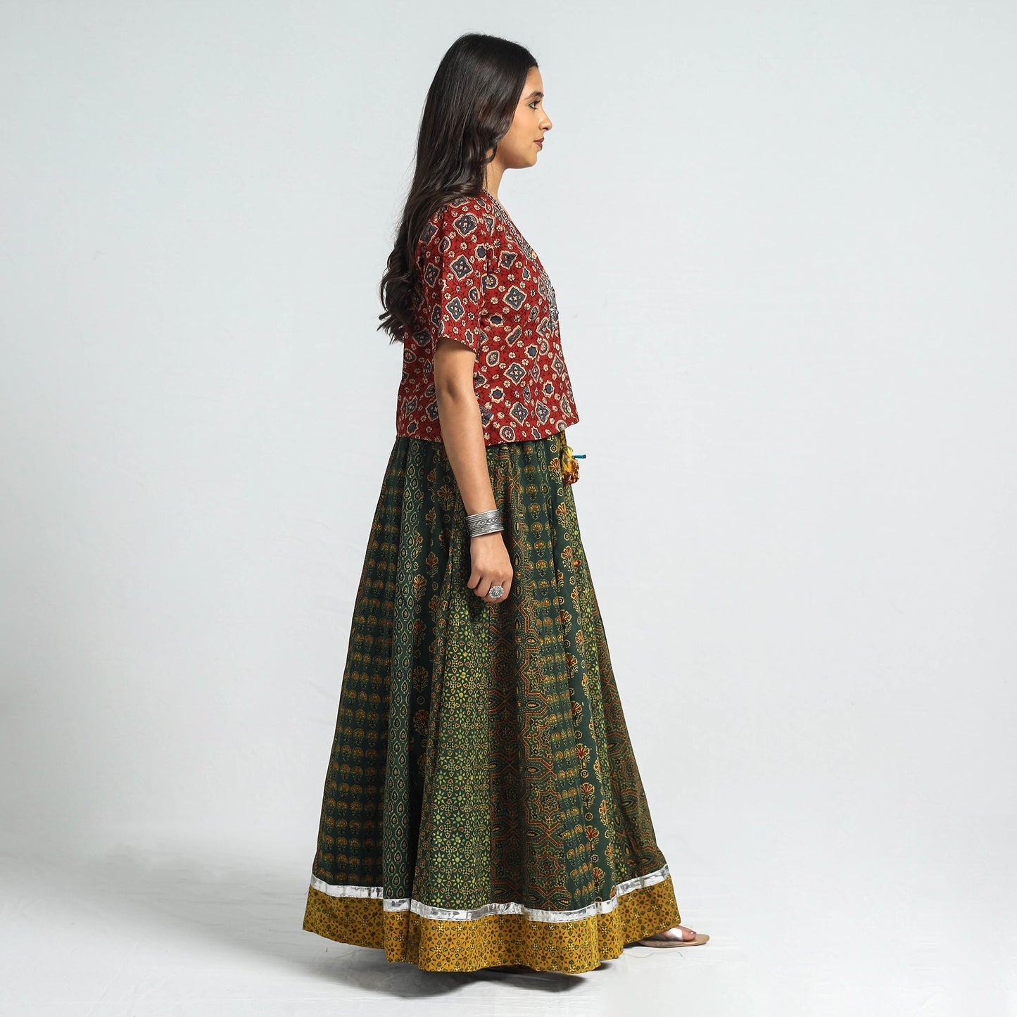 ajrakh long skirt