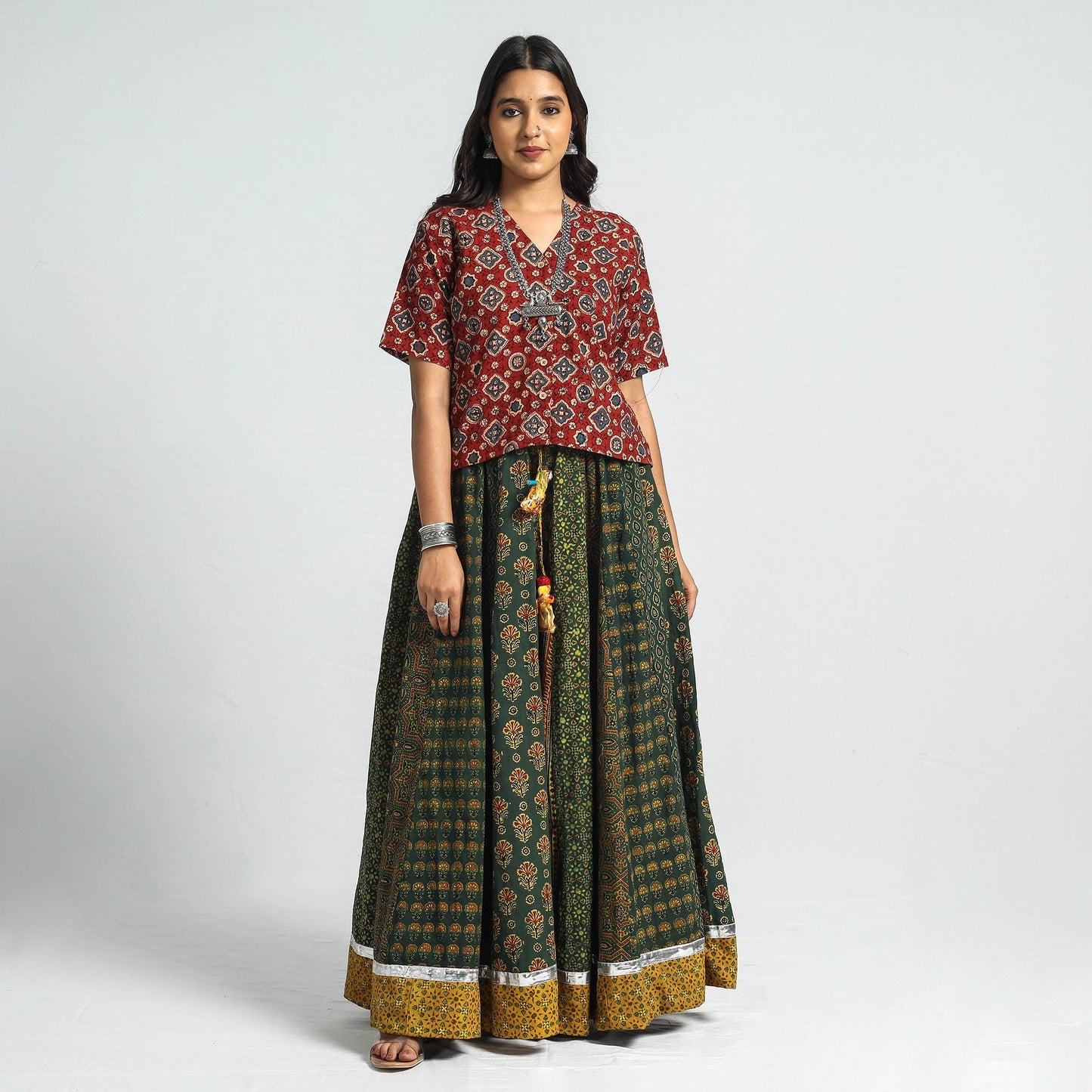 ajrakh long skirt