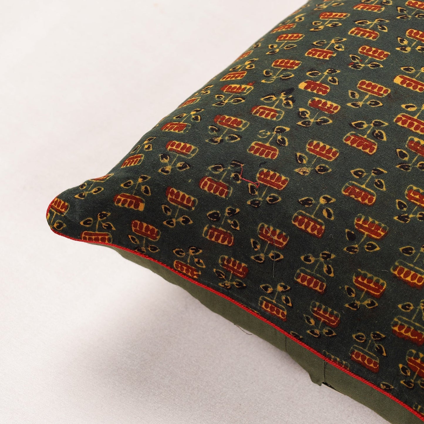 Ajrakh Block Printed Cotton Cushion Cover