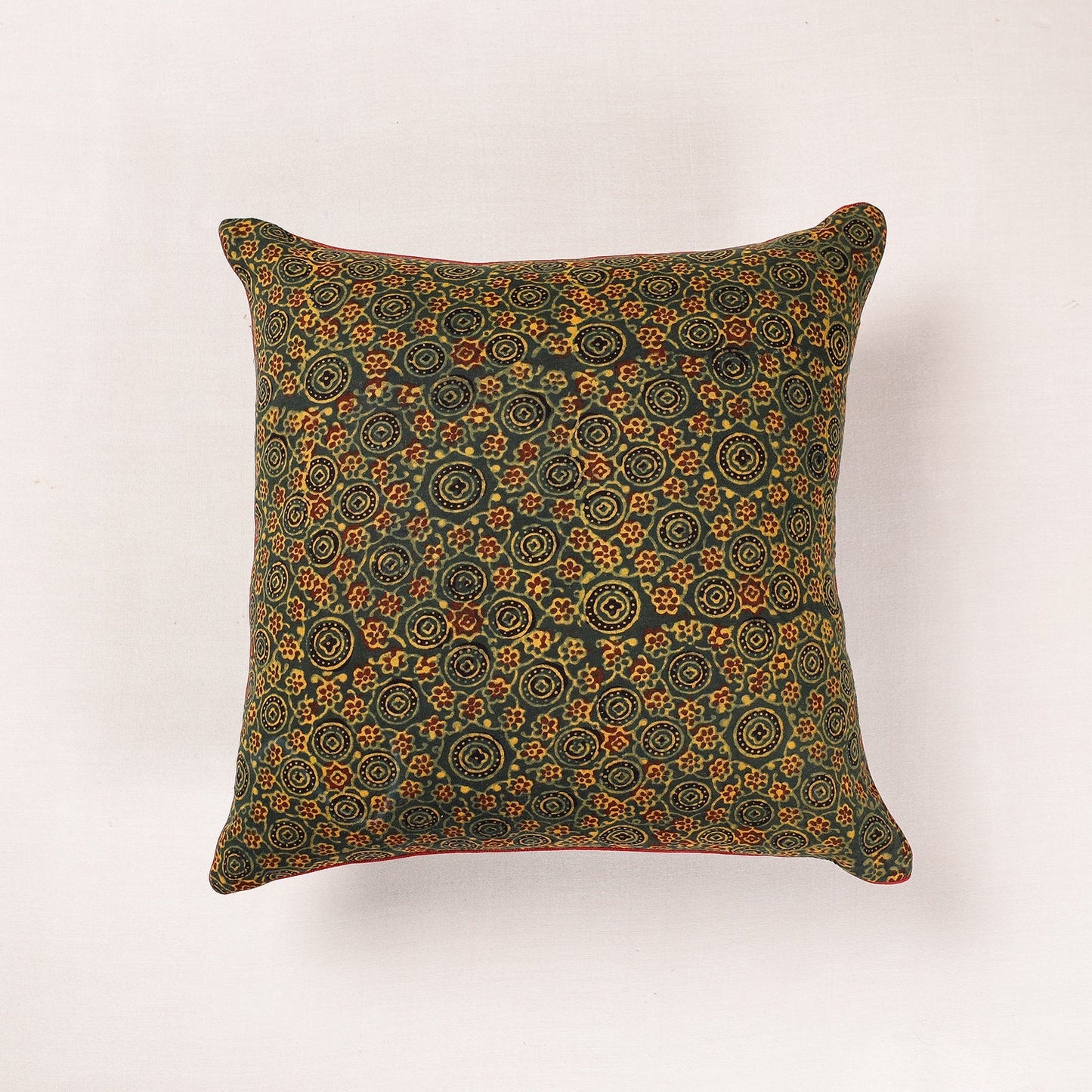 Ajrakh Block Printed Cotton Cushion Cover
