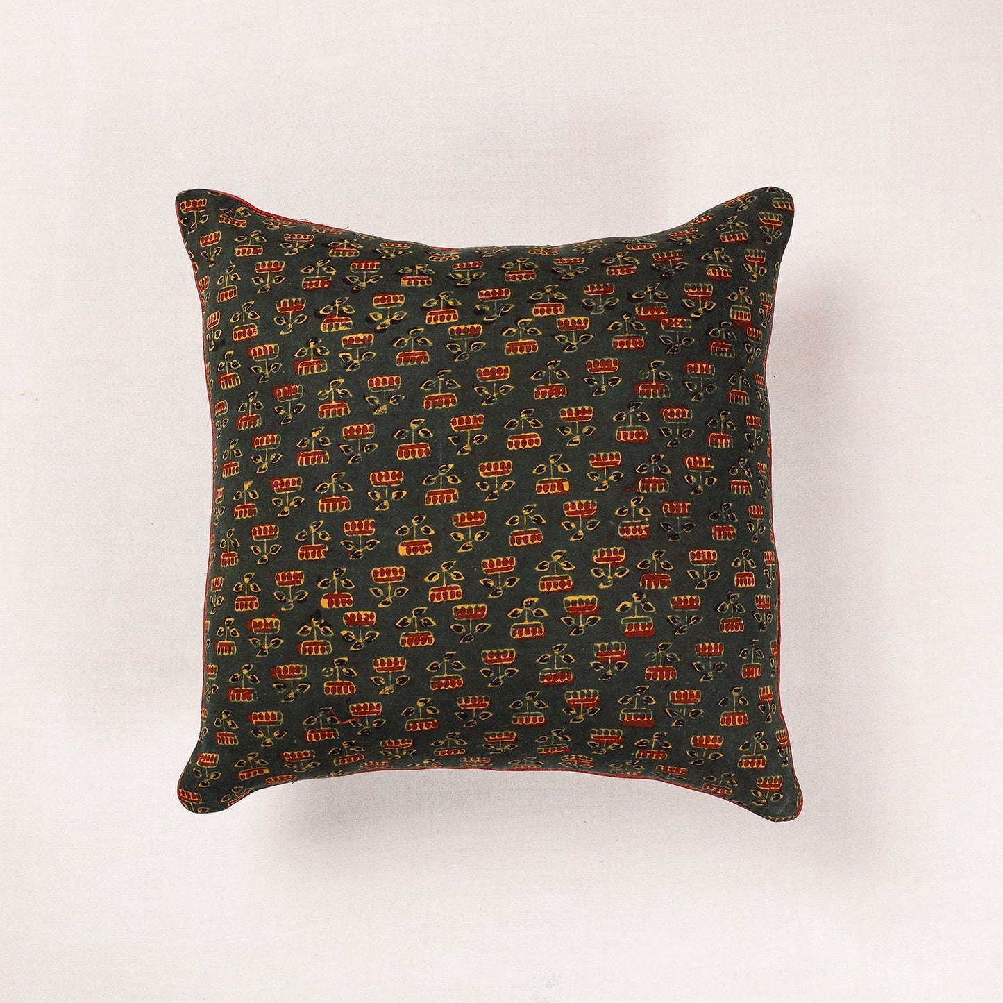Ajrakh Block Printed Cotton Cushion Cover