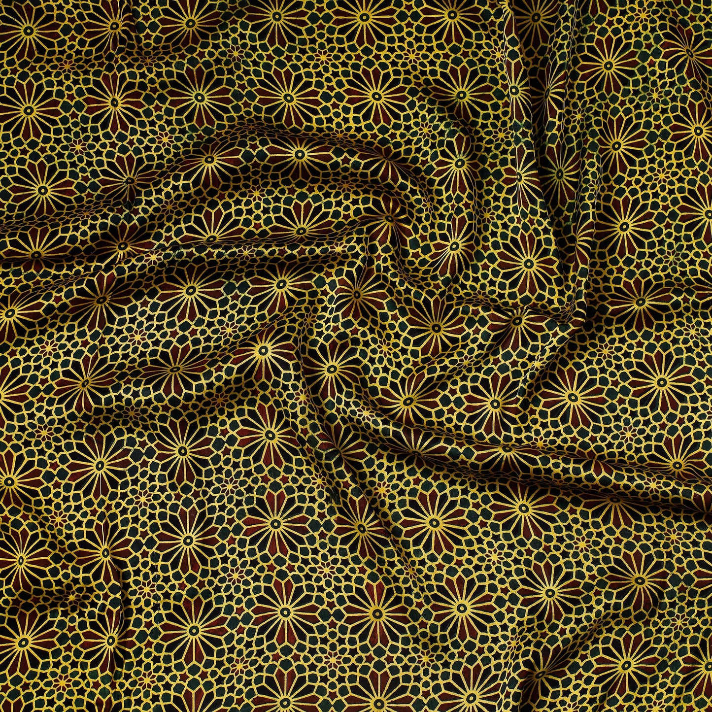 Ajrakh Block Printed Modal Silk Precut fabric