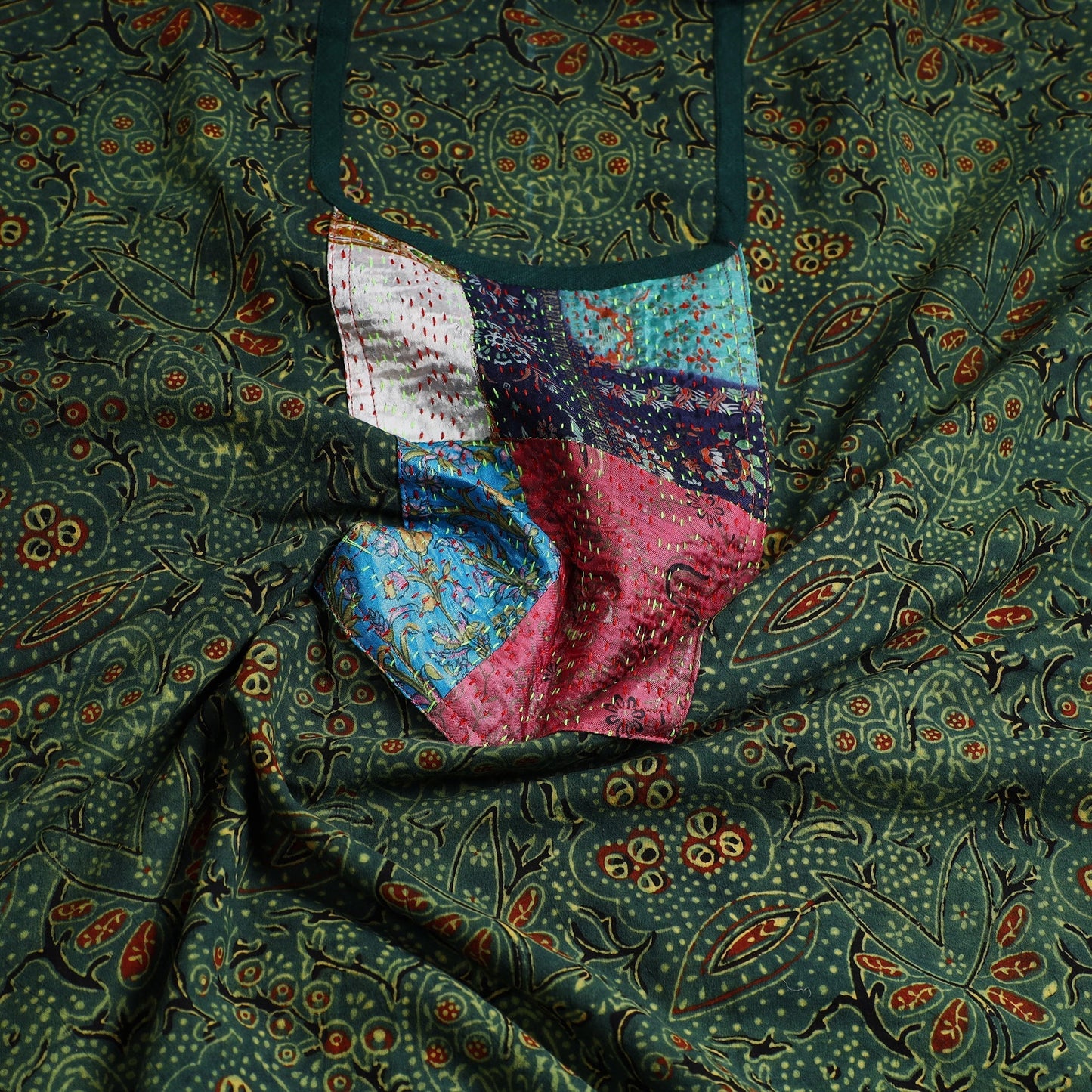 Traditional Ajrakh Print Kurta Material Online in India