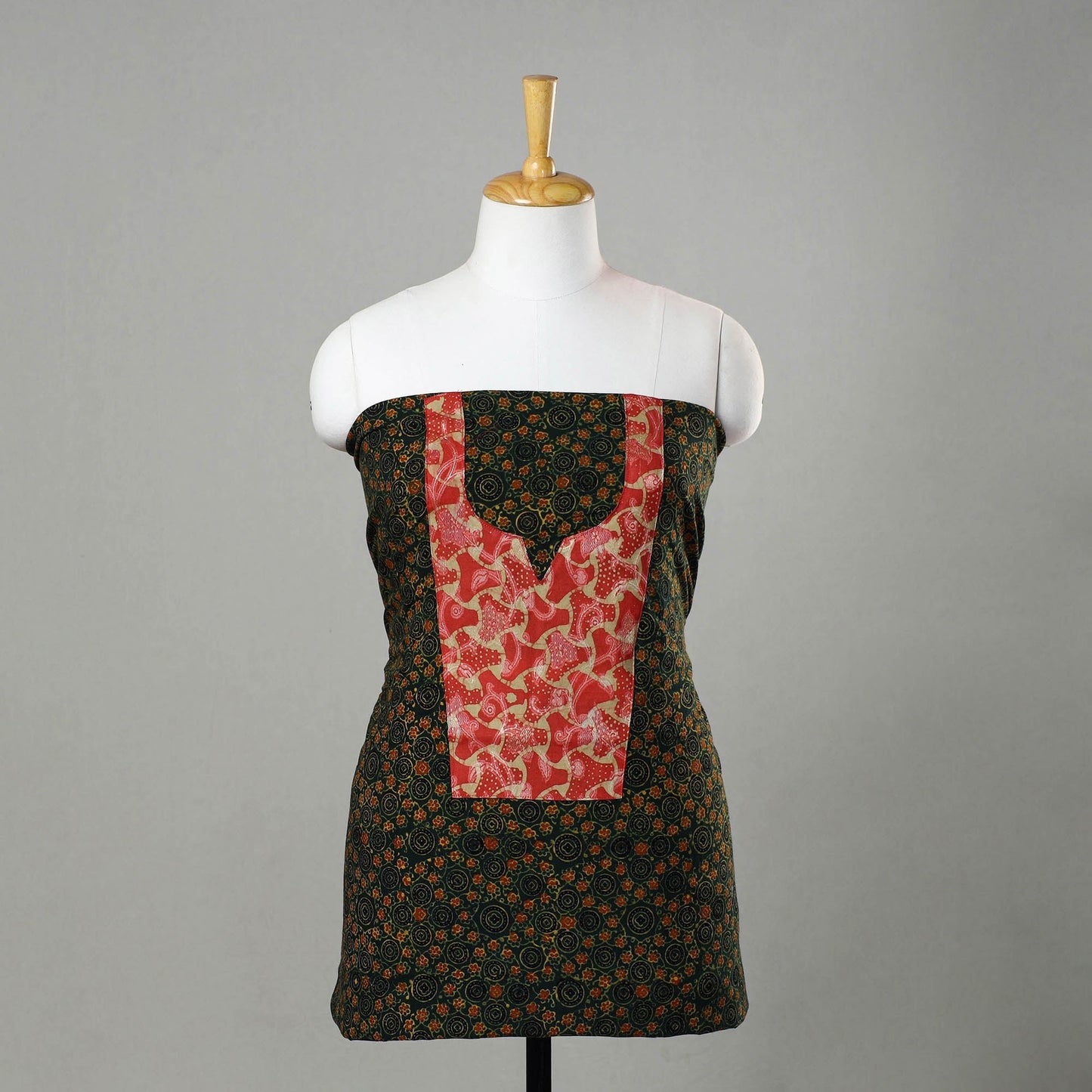 Traditional Ajrakh Print Kurta Material Online in India