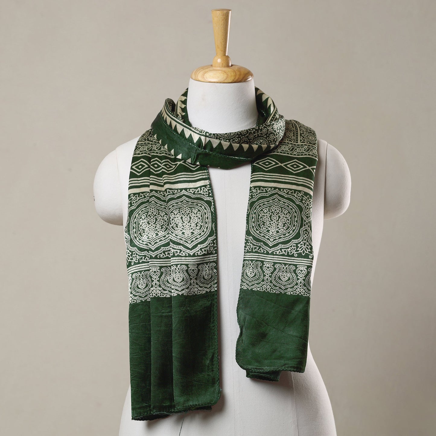 Buy Ajrakh Printed Mashru Silk Stole 25Online at iTokri.com