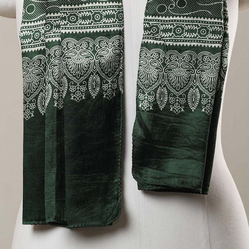Ajrakh Printed Mashru Silk Stole 28