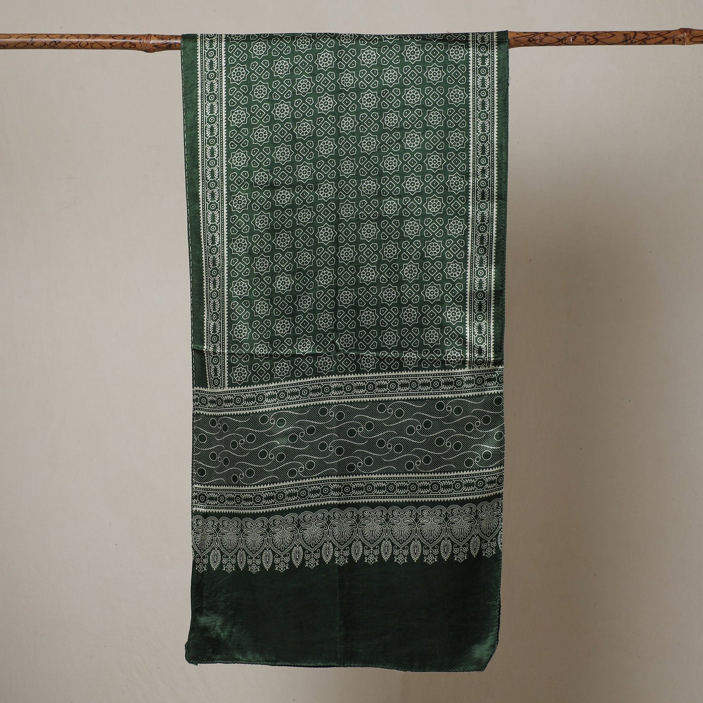 Ajrakh Printed Mashru Silk Stole 28